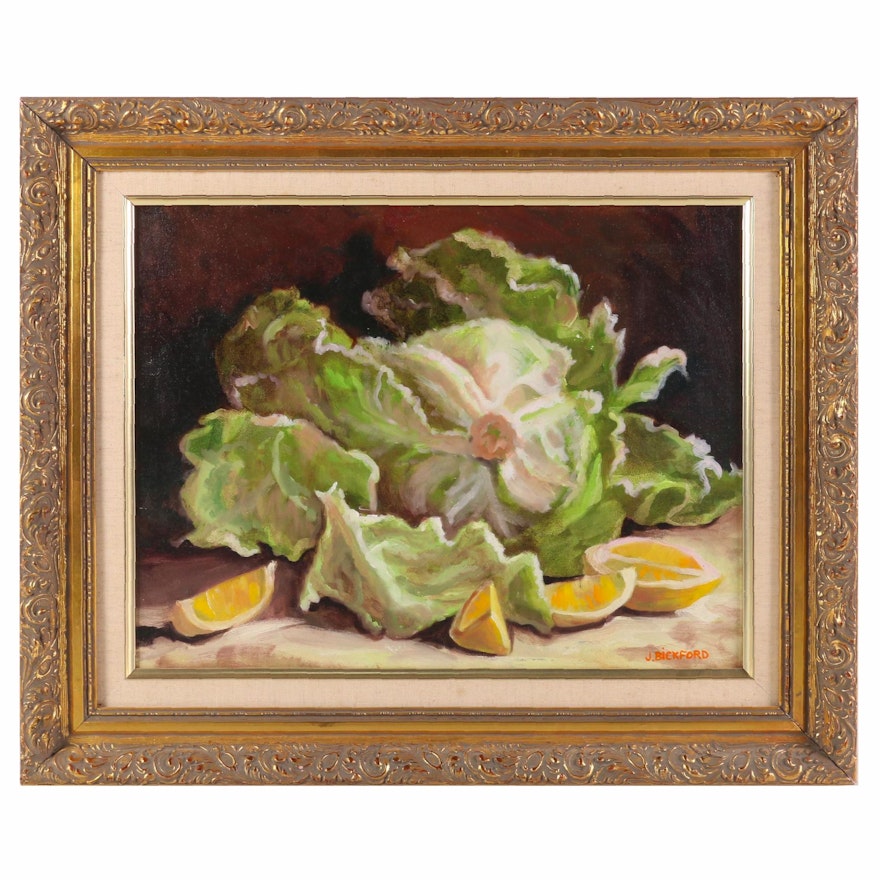 Jane Bickford Oil Painting "Lettuce", Late 20th to 21st Century