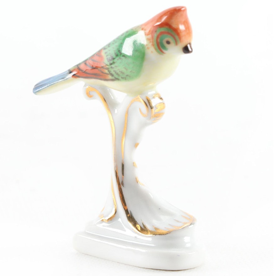 Herend Natural Miniature Bird Porcelain Figurine