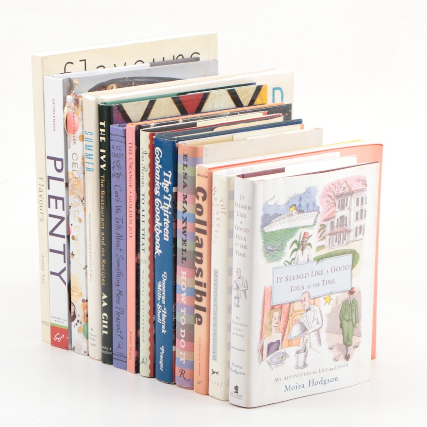 Cookbooks, Design, and Entertaining Books Including "Plenty" by Yotam Ottolenghi
