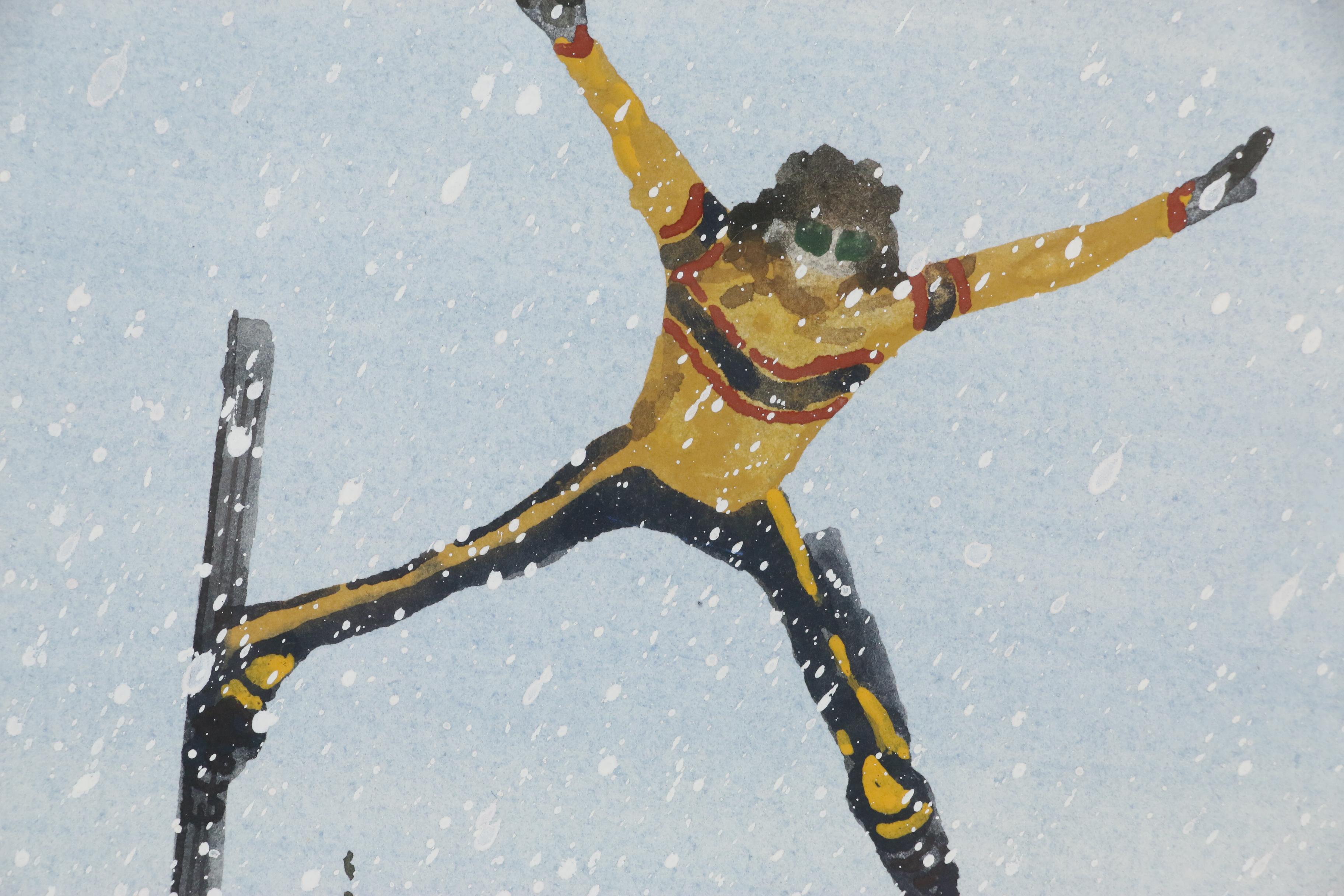 Ed Jagman Watercolor Painting "Flying Squirrel", 1970