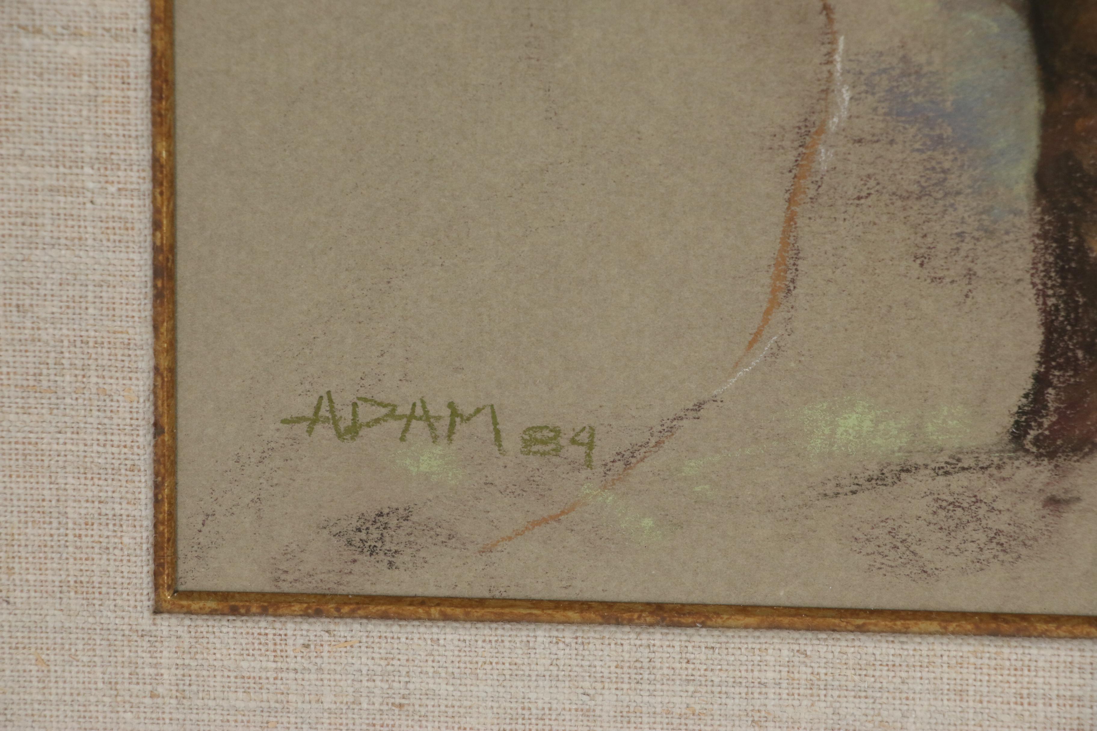 Adam Kelley Pastel Drawing of Domestic Donkey, 1984