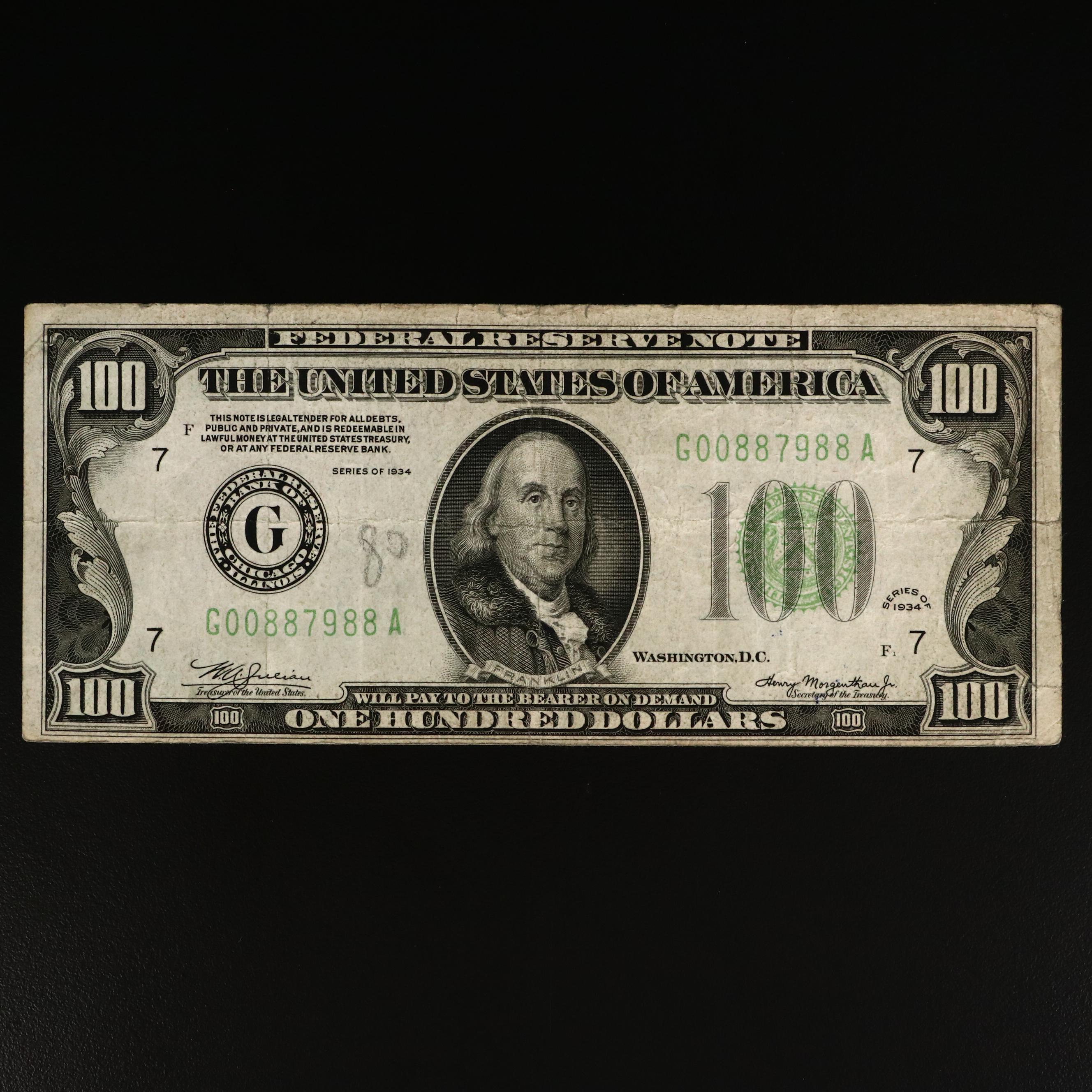 Series of 1934 $100 Federal Reserve Note