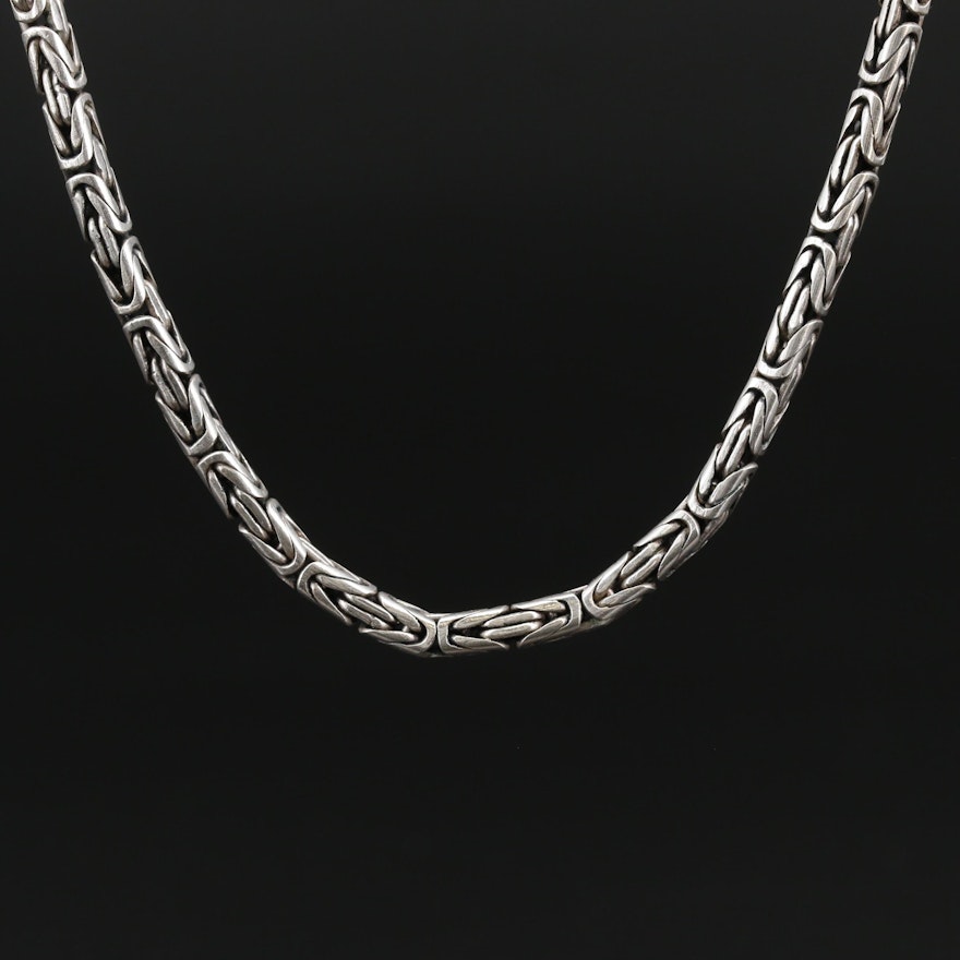 Sterling Silver Byzatine Chain Necklace