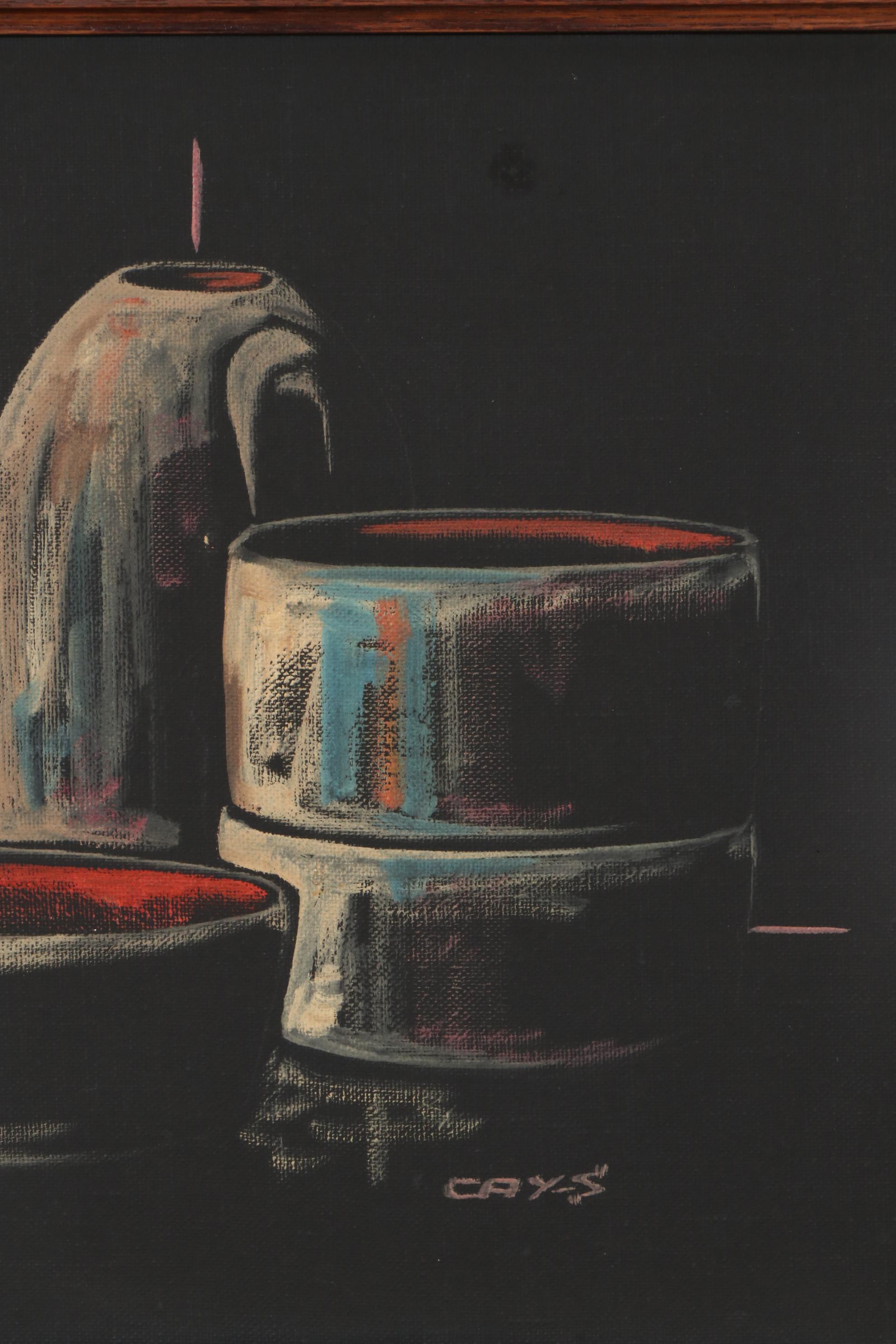 Cay-Skot Oil Painting of Still Life Composition, Mid to Late 20th Century