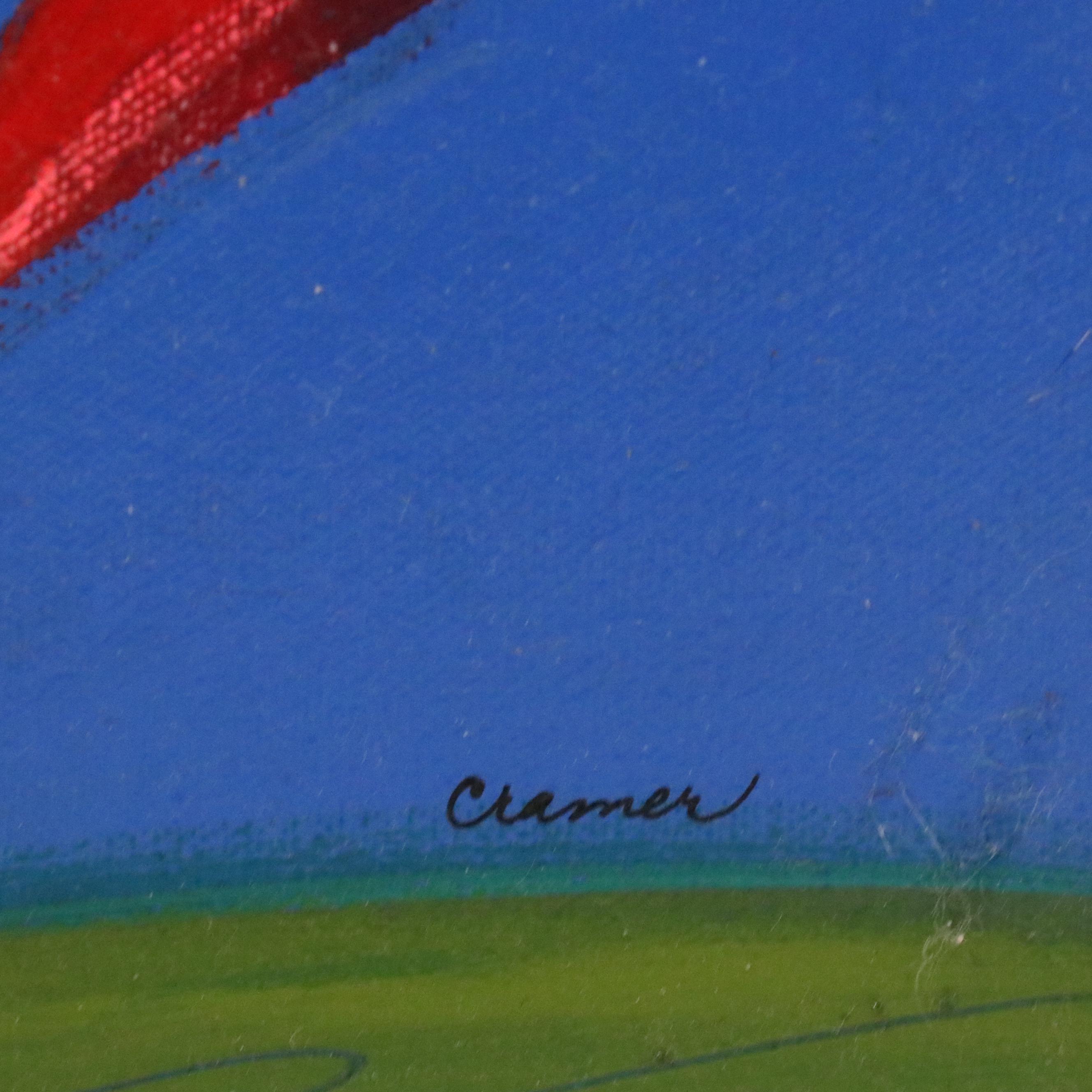 Patti Cramer Acrylic Painting of Horse and Jockey "Red Rider"