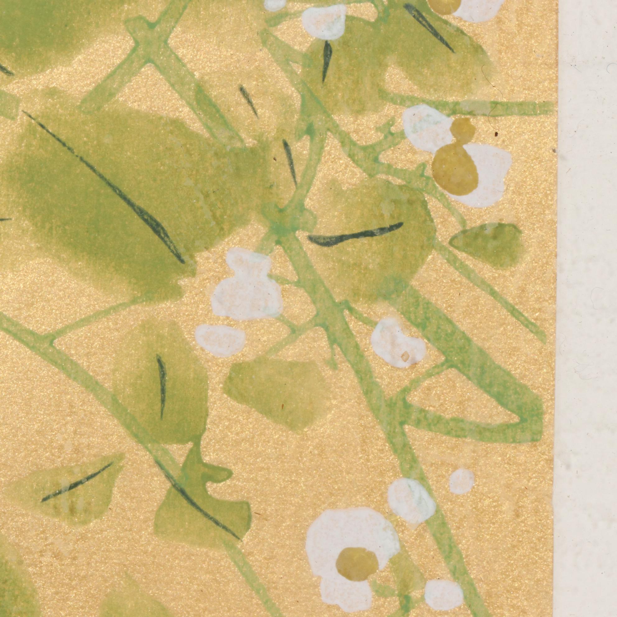 Nankoku Ohsawa Japanese Woodblock Print, "Bush Clover, September"