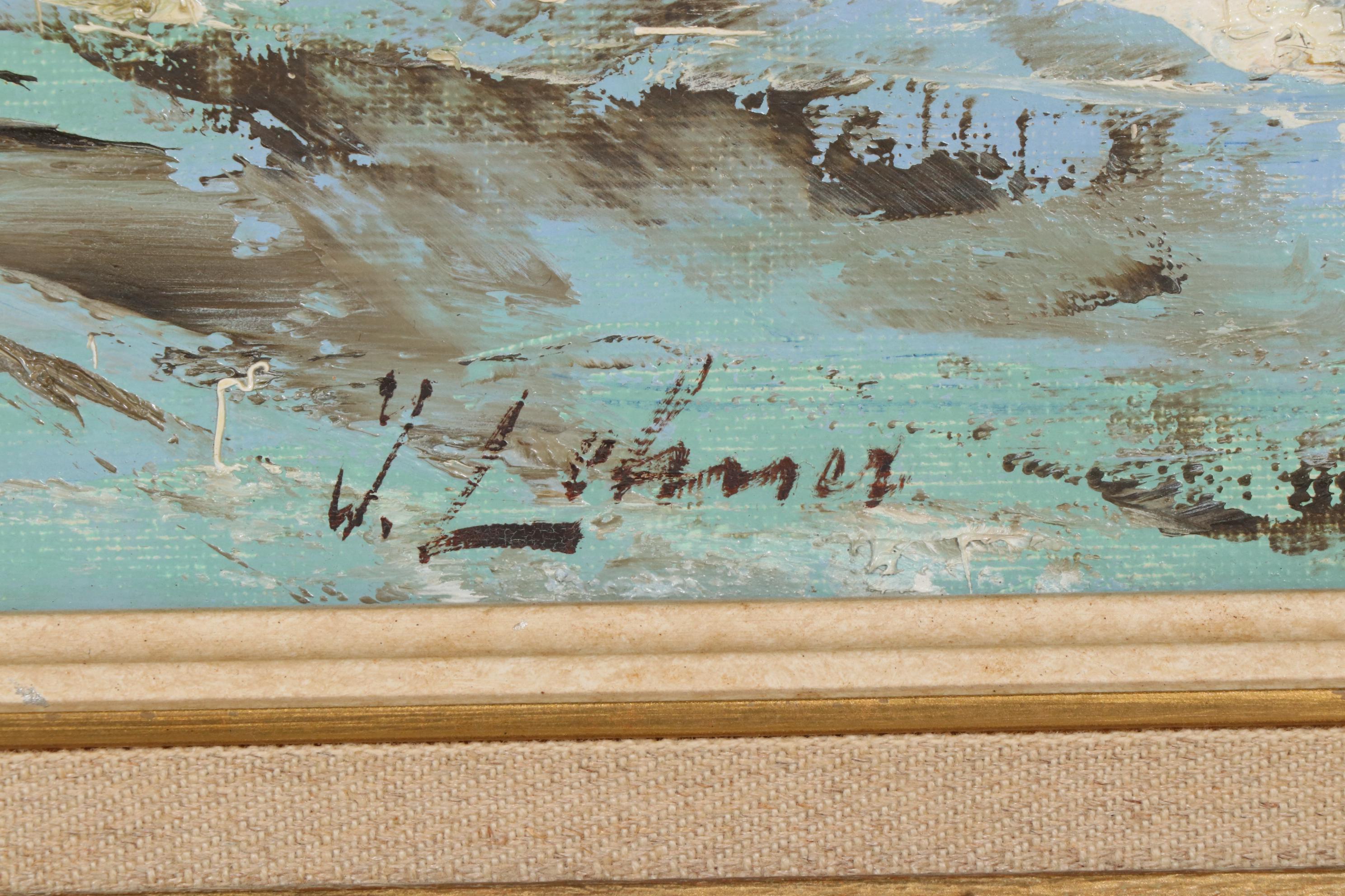 Josef Lehner Oil Painting of Winter Forest Interior, Mid to Late 20th Century