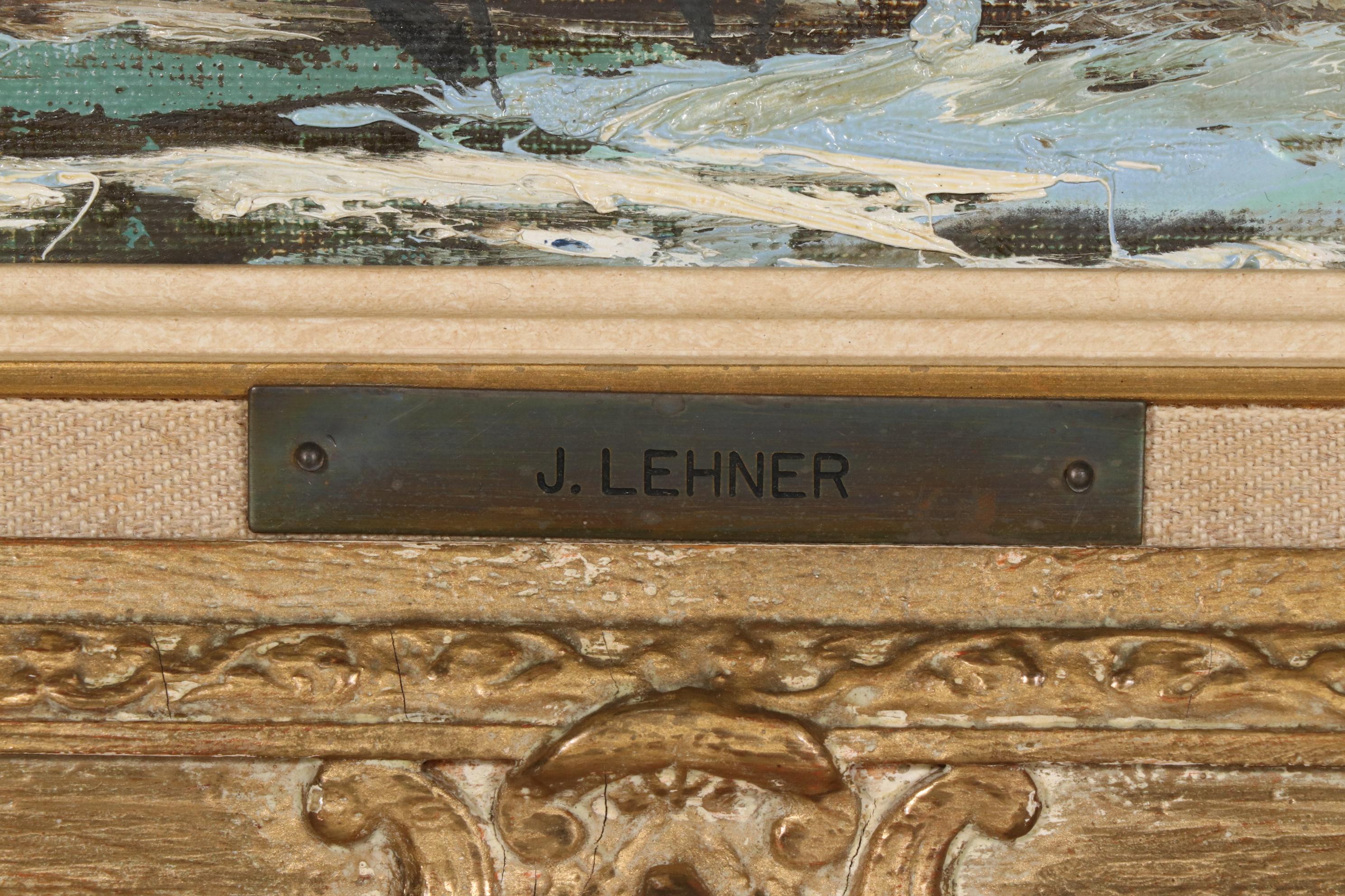 Josef Lehner Oil Painting of Winter Forest Interior, Mid to Late 20th Century