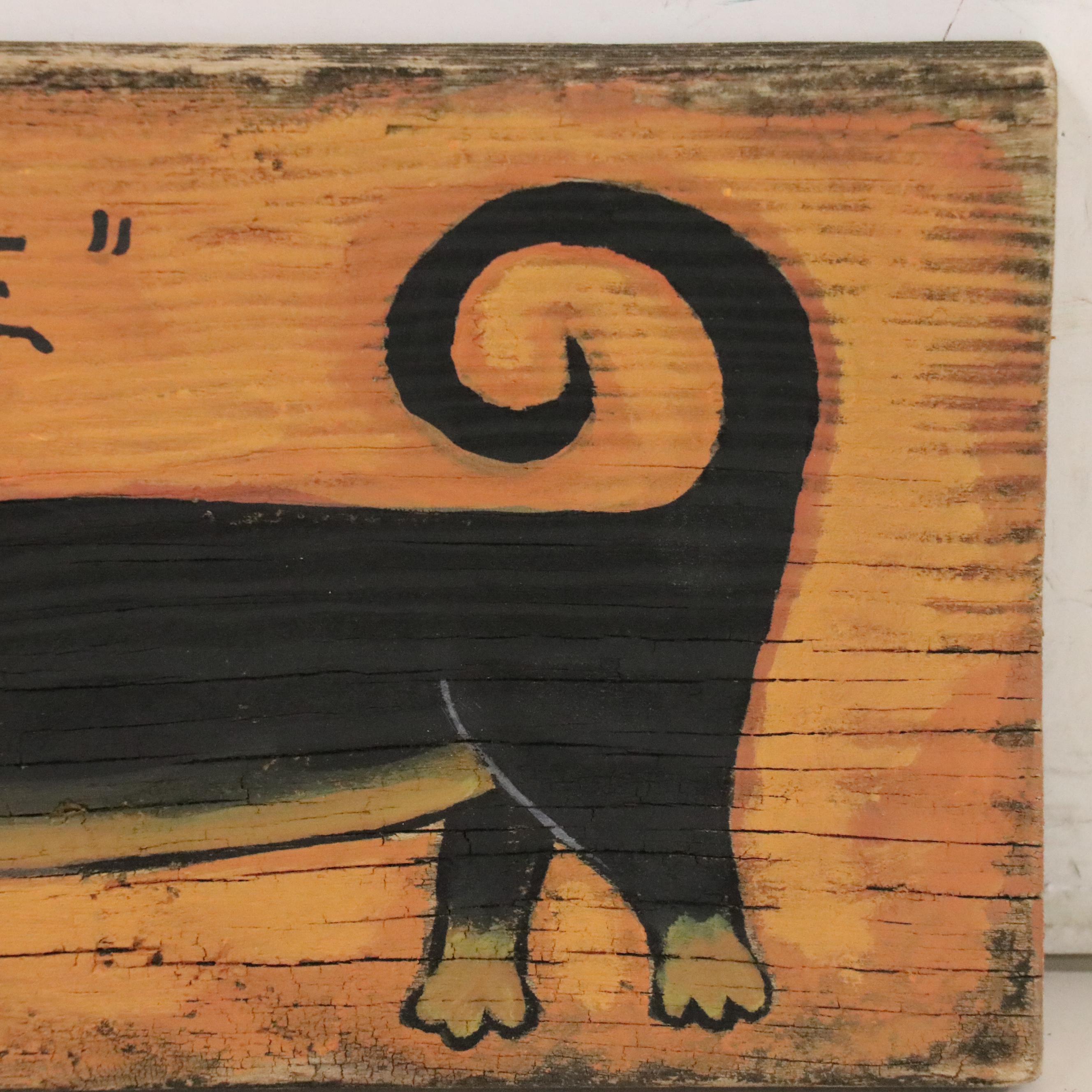 Jackie Underwood Folk Art Acrylic Painting of Dog "I'm a Weenie"