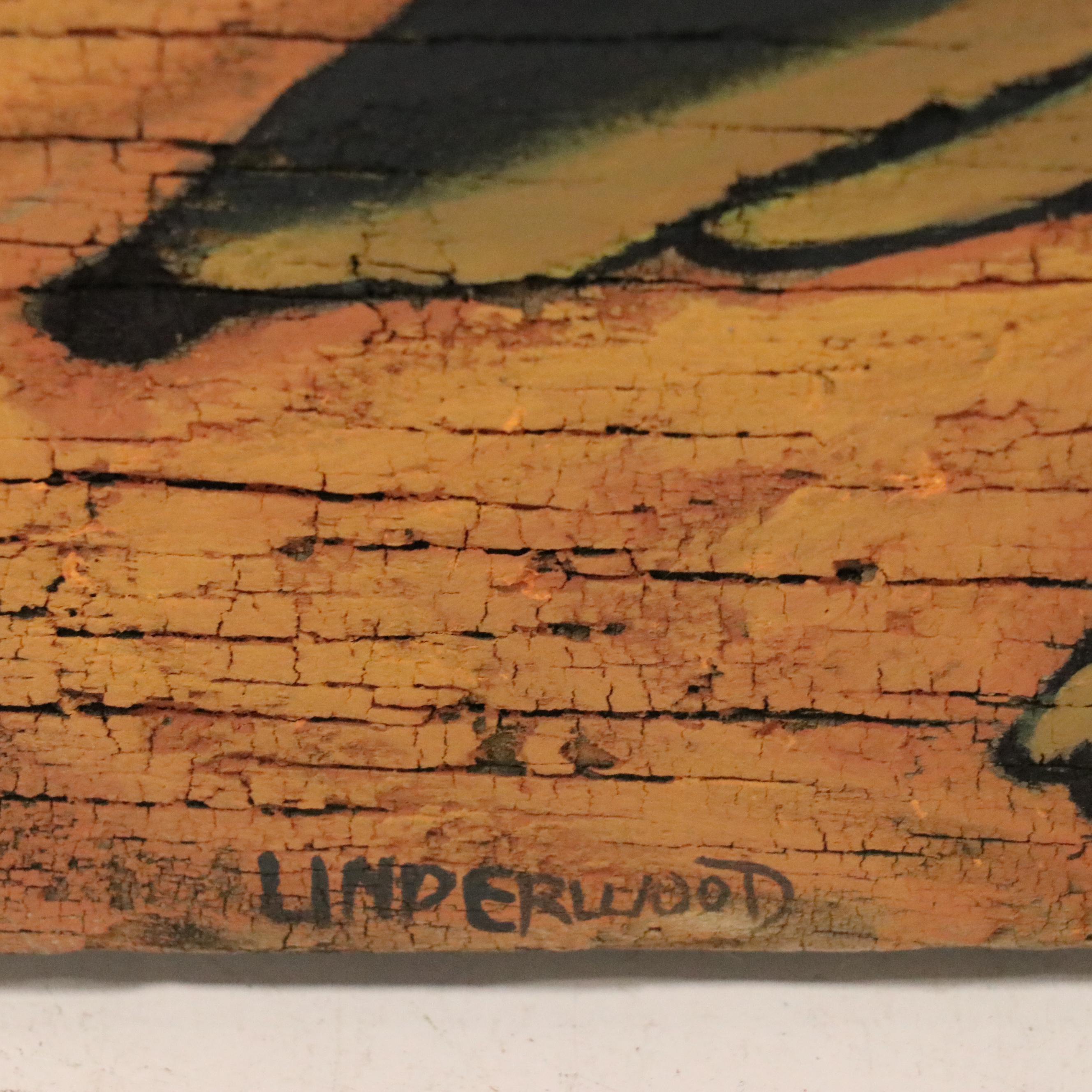 Jackie Underwood Folk Art Acrylic Painting of Dog "I'm a Weenie"