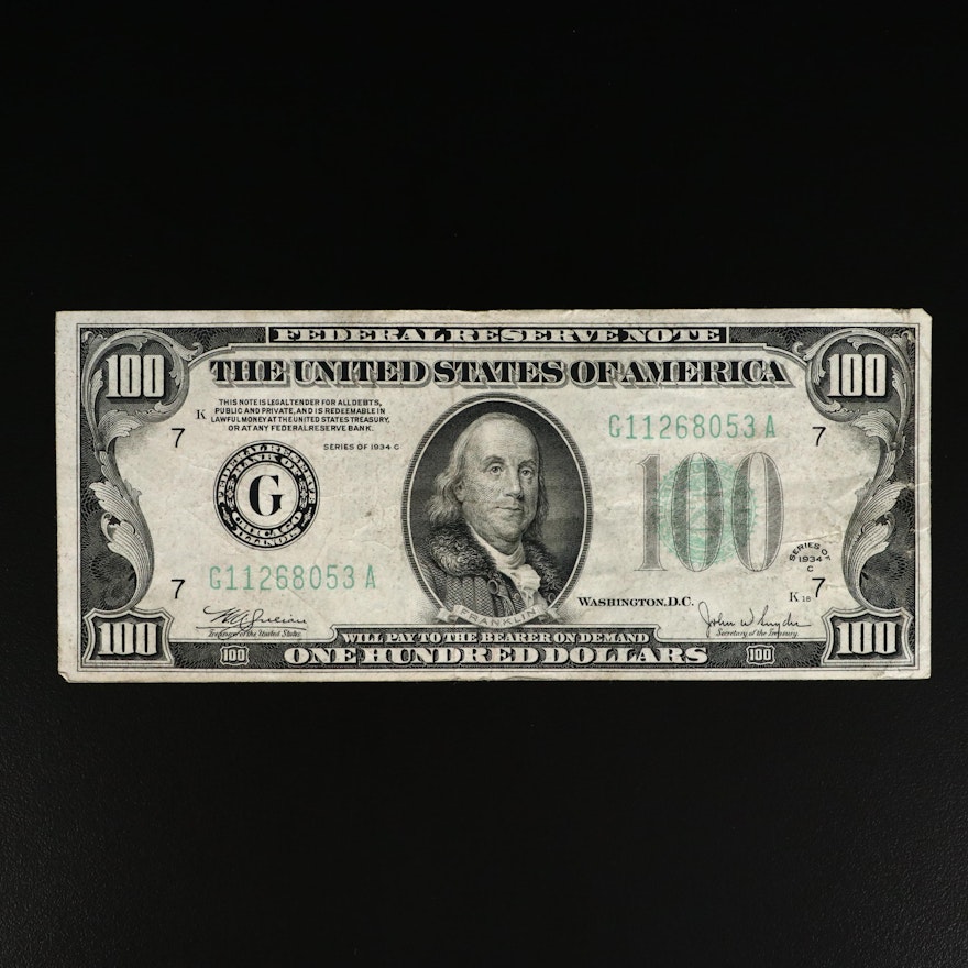 Series of 1934-C $100 Federal Reserve Note