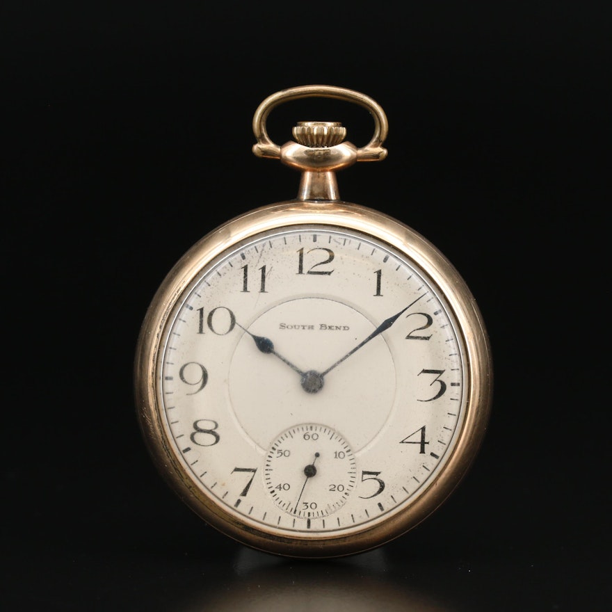 1920 South Bend Gold Filled Open Face Pocket Watch