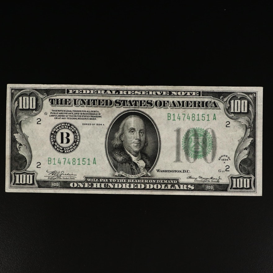 Series of 1934A $100 Federal Reserve Note