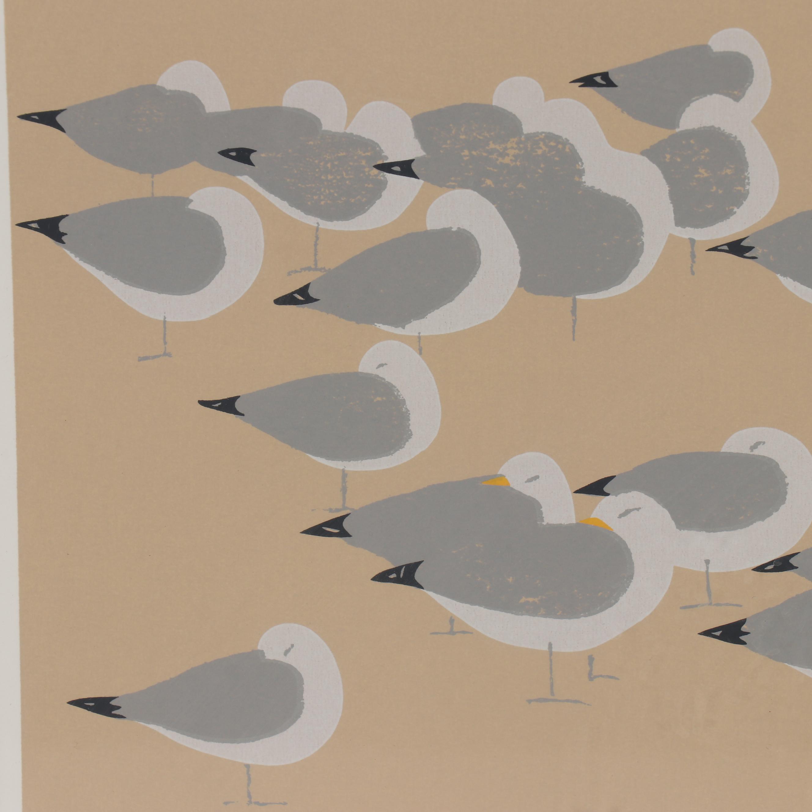 Phyllis DeMong Serigraph "Sleeping Gulls"