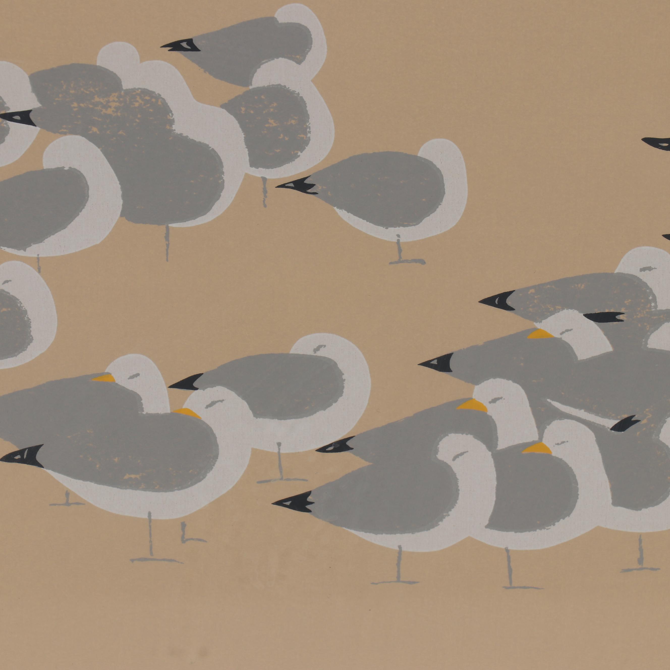 Phyllis DeMong Serigraph "Sleeping Gulls"