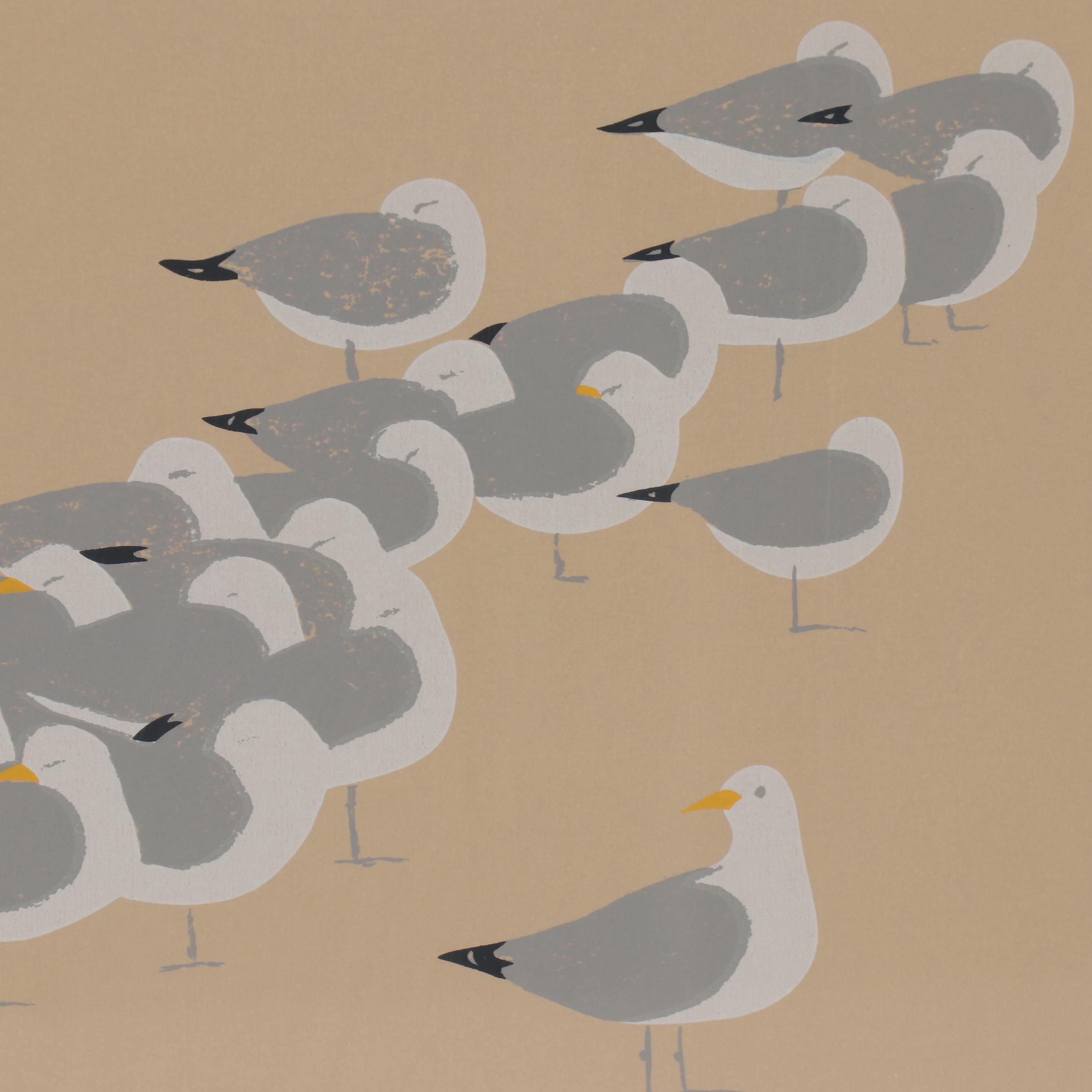 Phyllis DeMong Serigraph "Sleeping Gulls"
