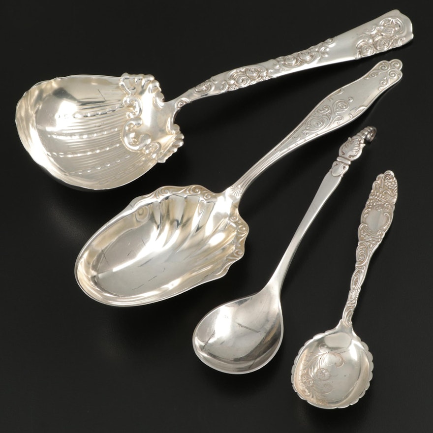 American and Danish Sterling Silver Serving Spoons