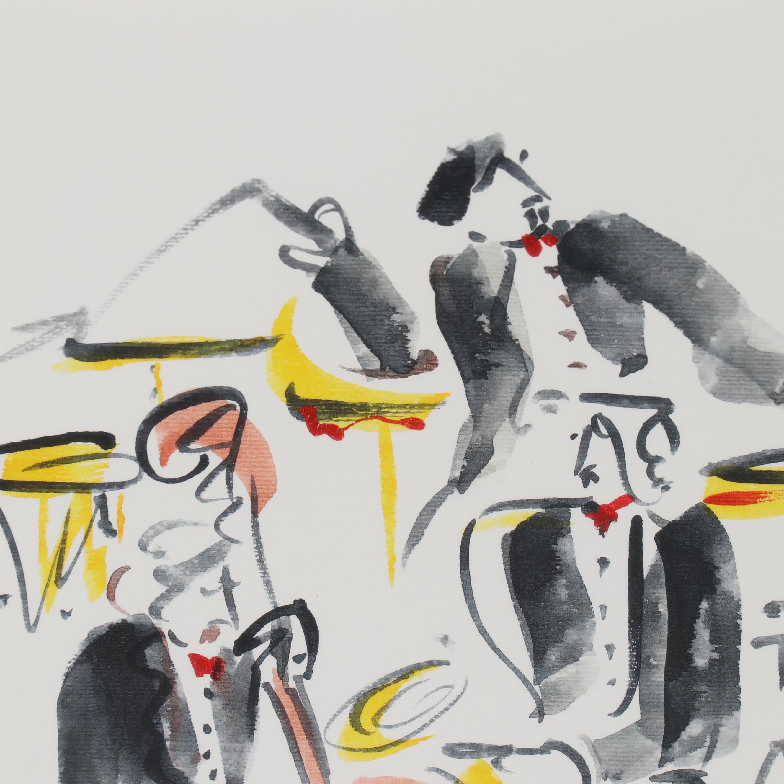 Patty Cramer Acrylic Painting of Musicians "Jazz"