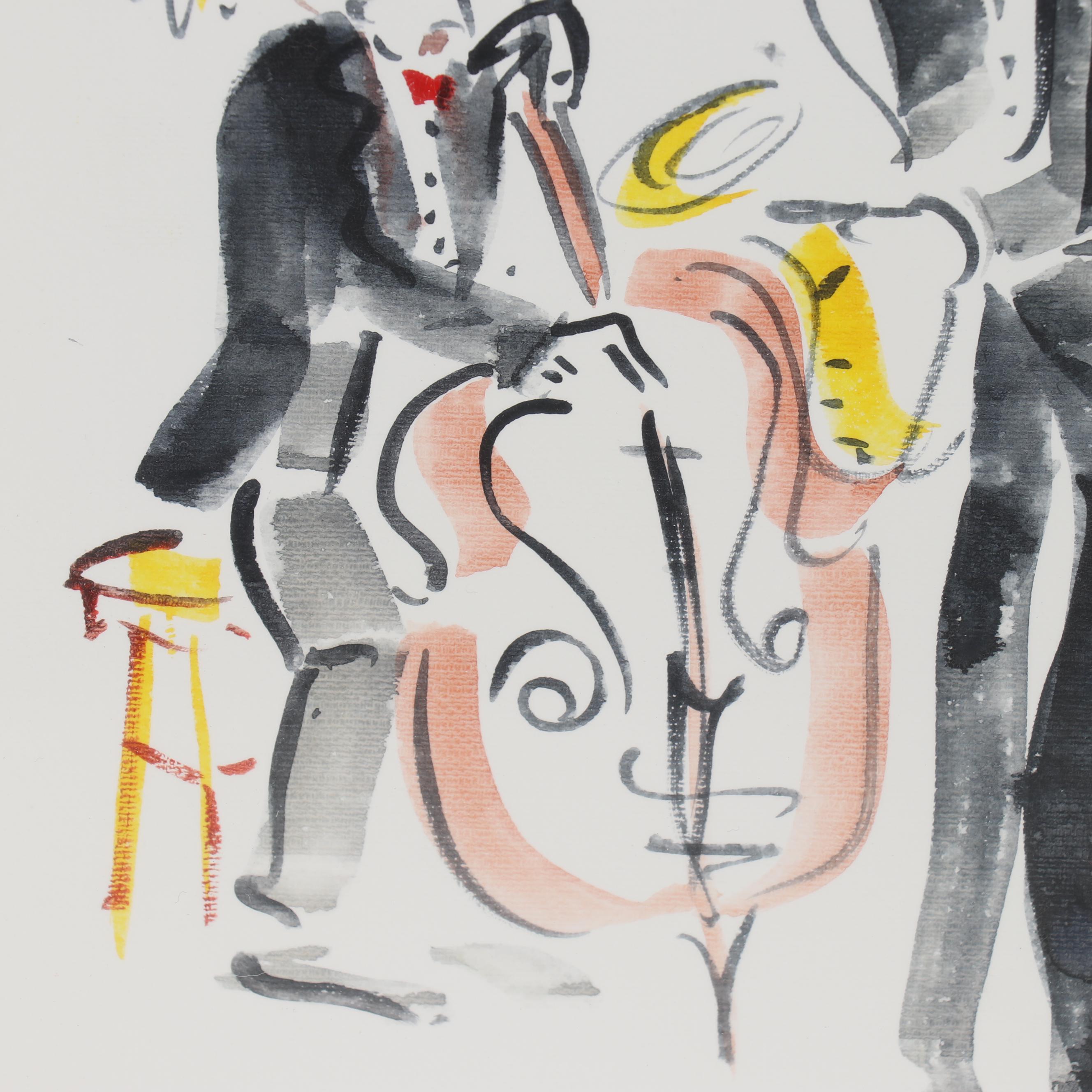 Patty Cramer Acrylic Painting of Musicians "Jazz"