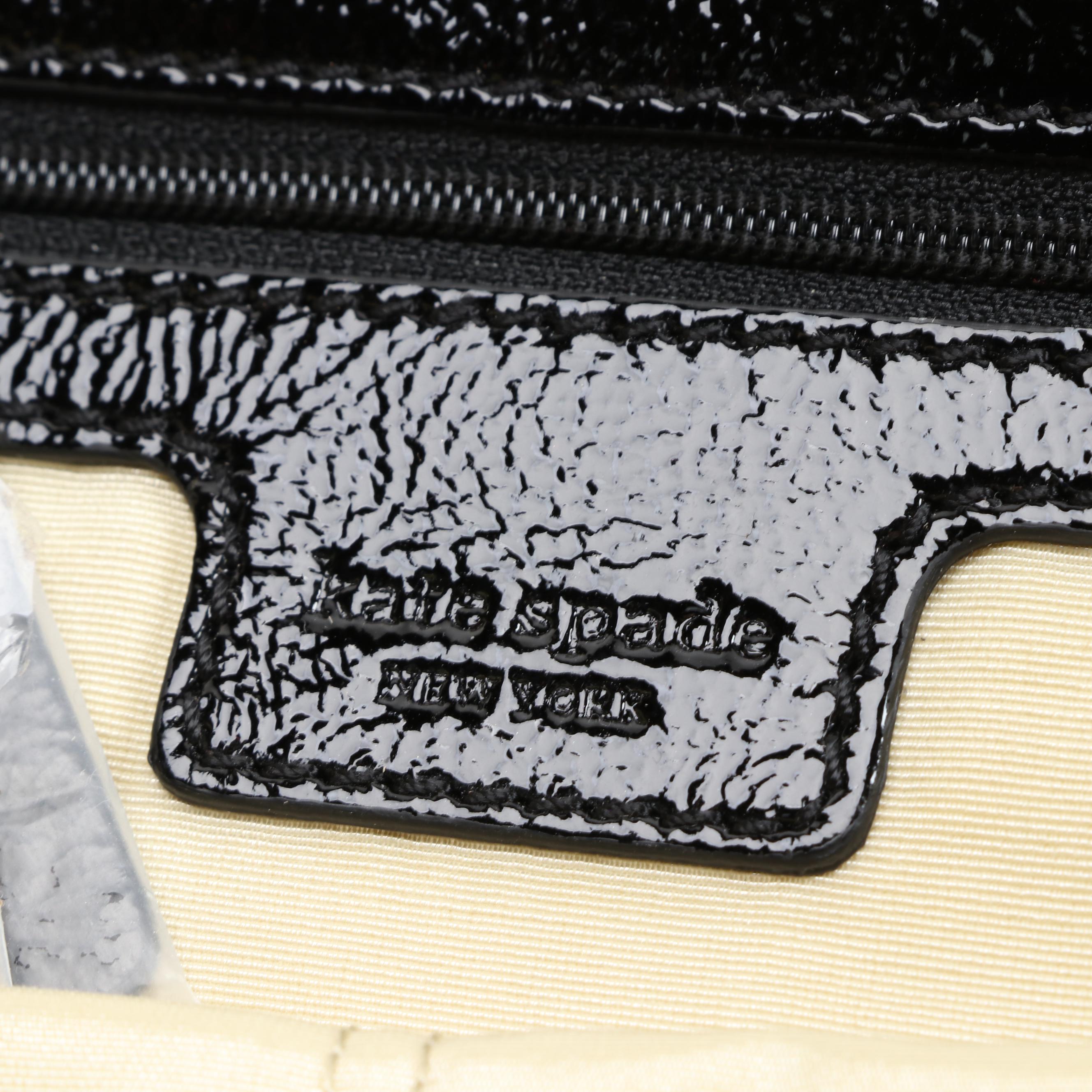 Kate Spade New York Red Satin and Black Patent Leather Trim Evening Bag