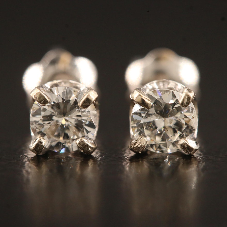 14K Diamond Stud Earrings