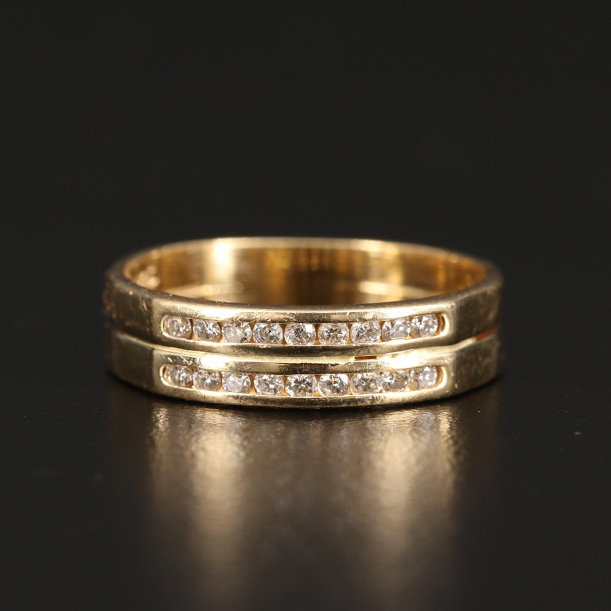 14K Diamond Soldered Ring Set