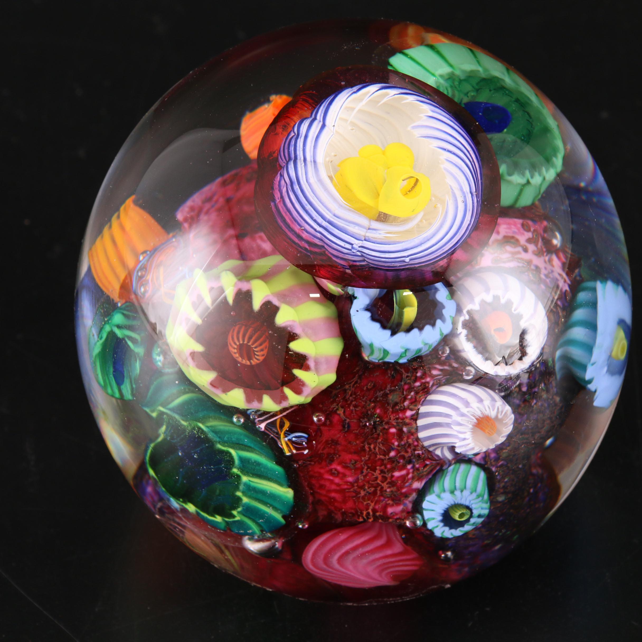 Aro Schulze Murrine Art Glass Orb, Nambé Crystal and Other Glass