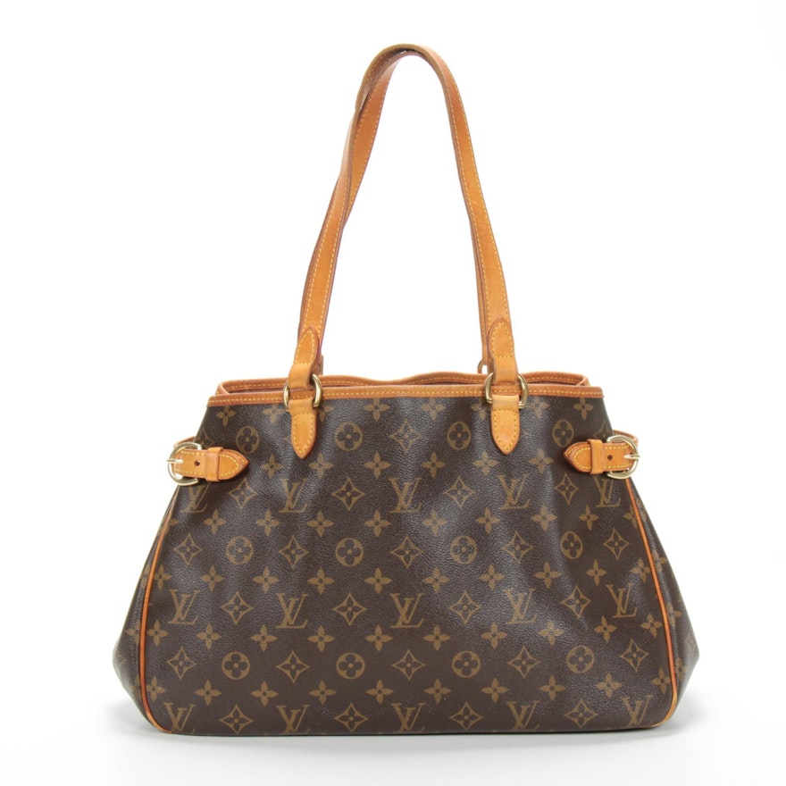 Louis Vuitton Batignolles Shoulder Bag in Monogram Canvas and Vachetta Leather