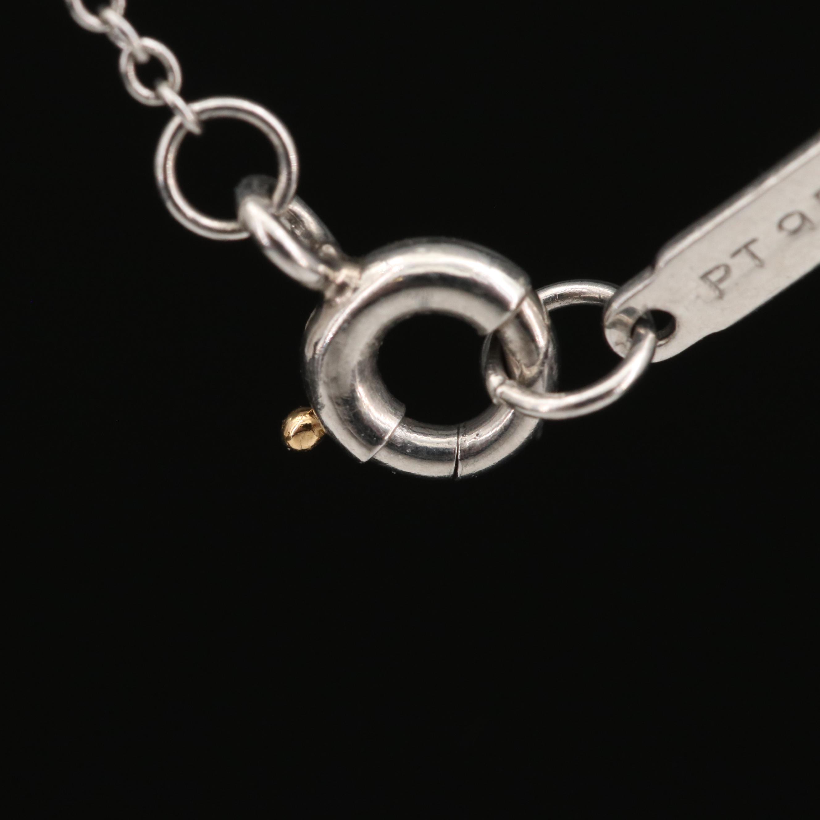 Tiffany & Co. Platinum Sapphire and Diamond Pendant Necklace