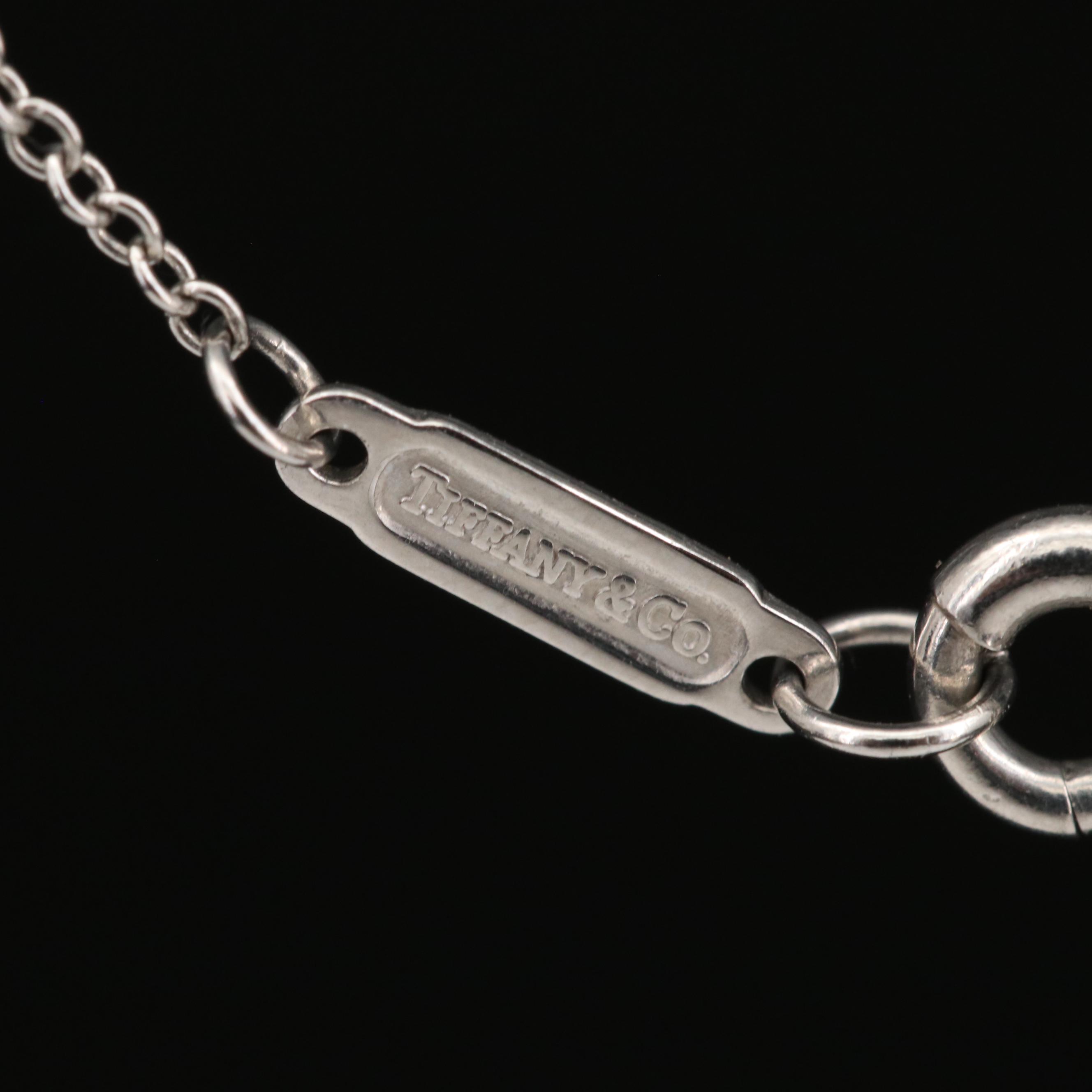 Tiffany & Co. Platinum Sapphire and Diamond Pendant Necklace