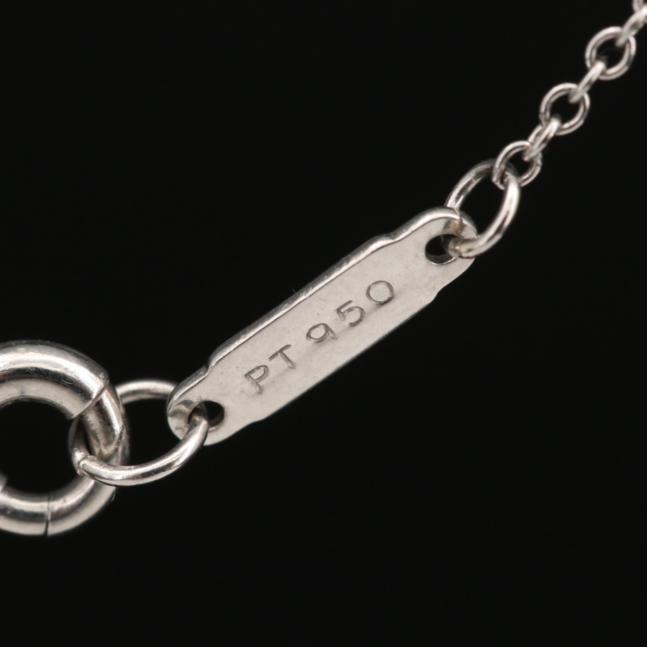 Tiffany & Co. Platinum Sapphire and Diamond Pendant Necklace