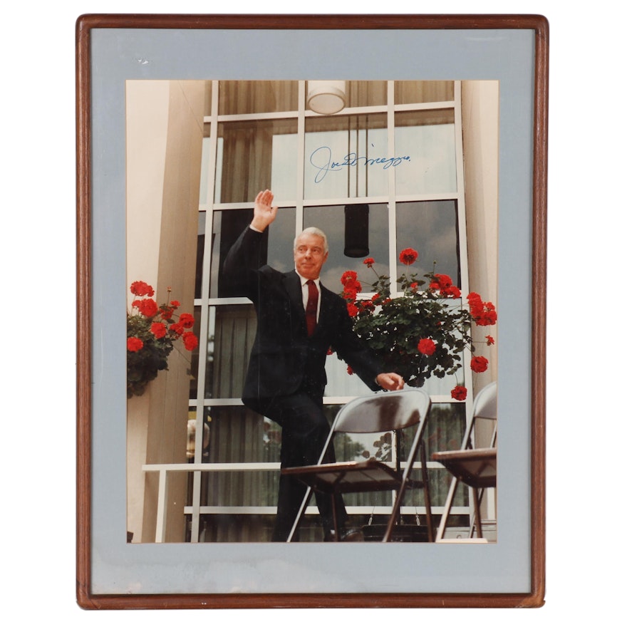 Joe DiMaggio Hall of Fame Legend Signed Framed Photo Print, Visual COA