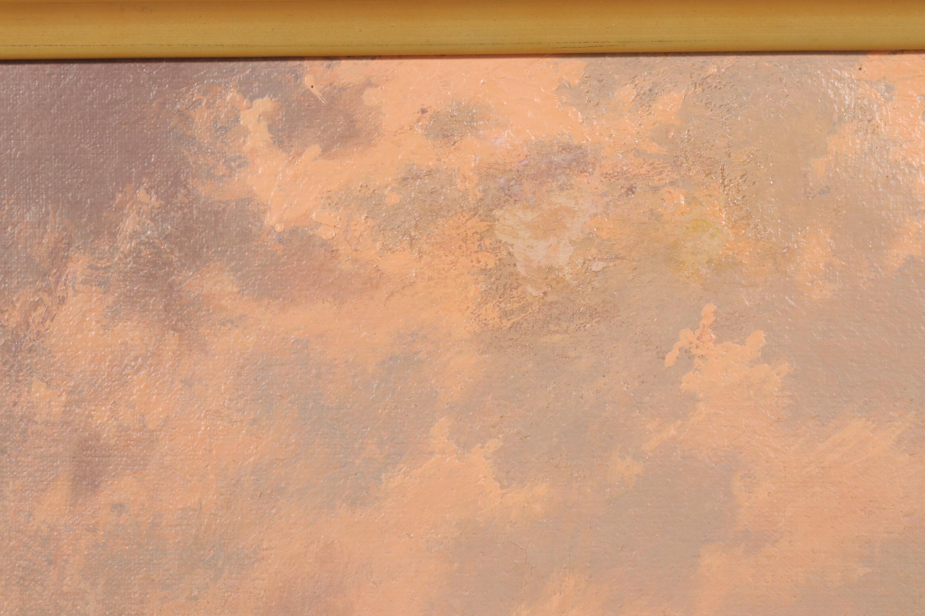 J. L. Van Der Meide Oil Painting of Marsh Landscape with Ducks