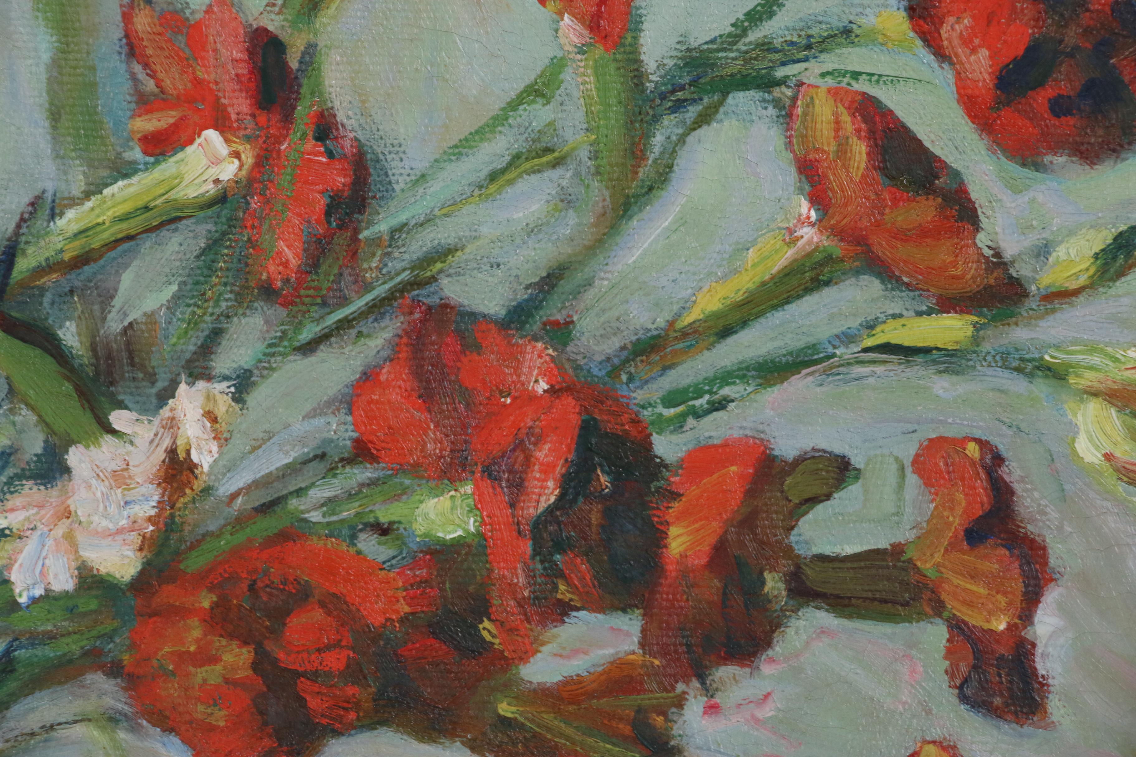 John Rettig Floral Still Life Oil Painting, 1920