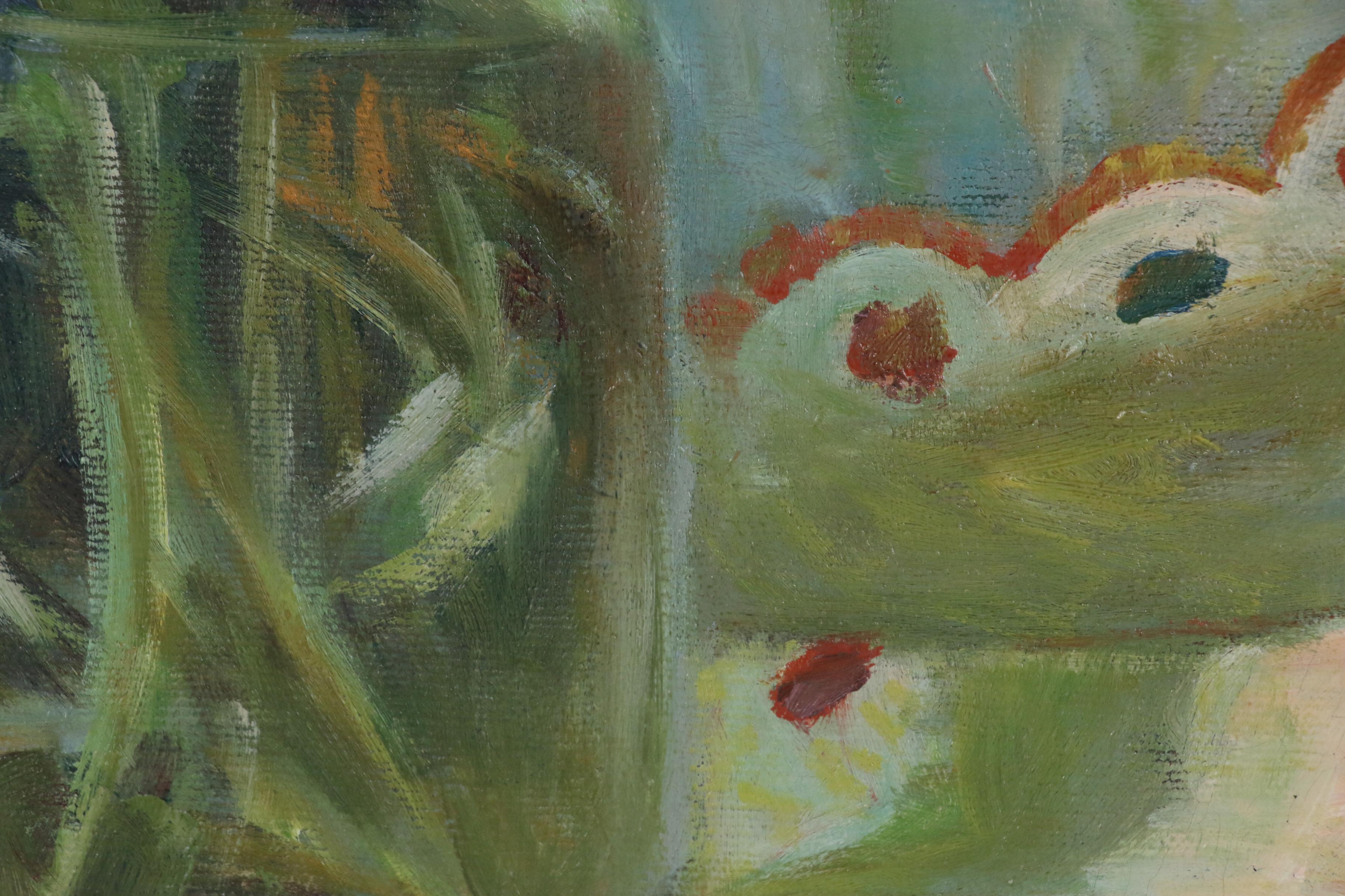 John Rettig Floral Still Life Oil Painting, 1920