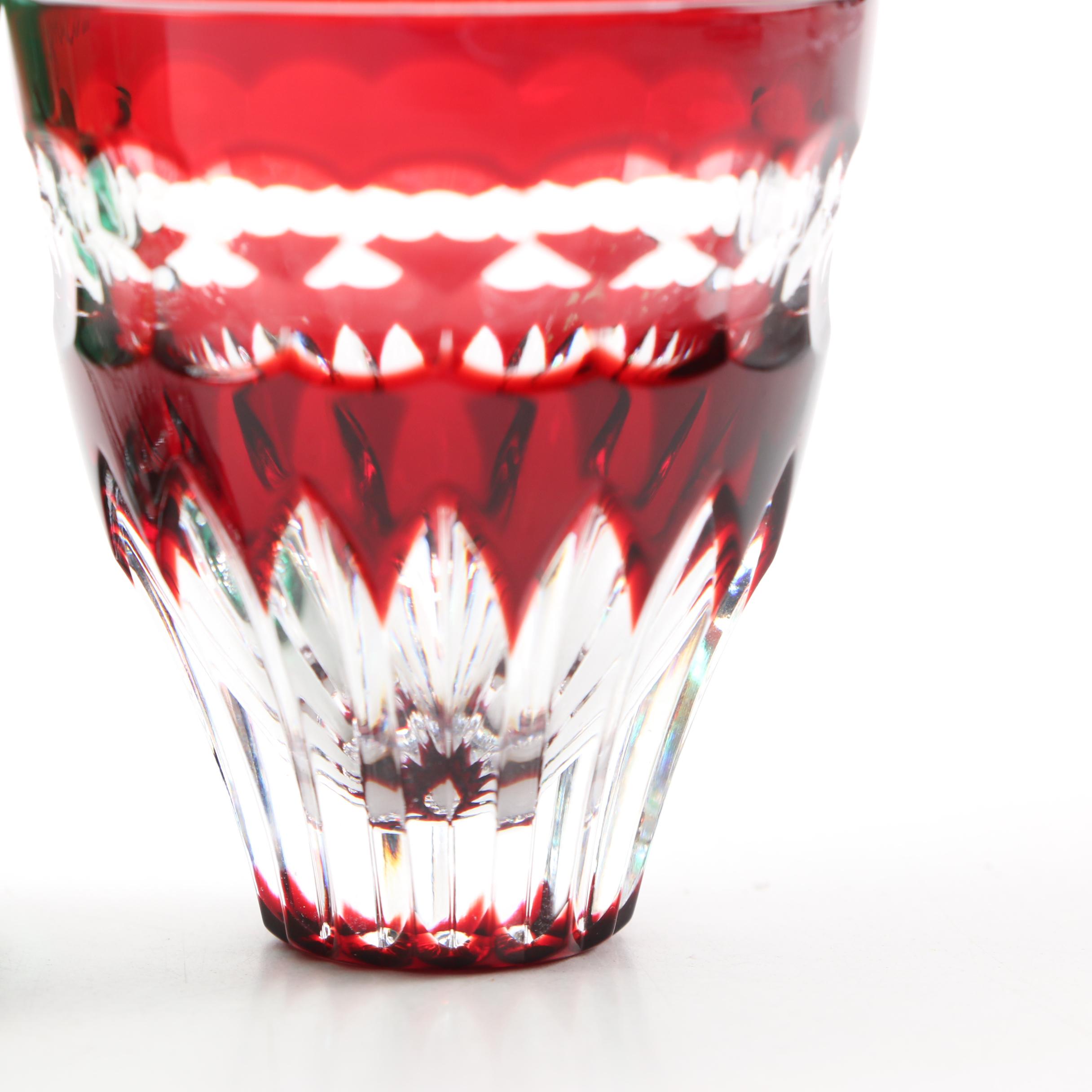 Fabergé "Na Zdorovye" Cut to Clear Glass Vodka Shot Glasses