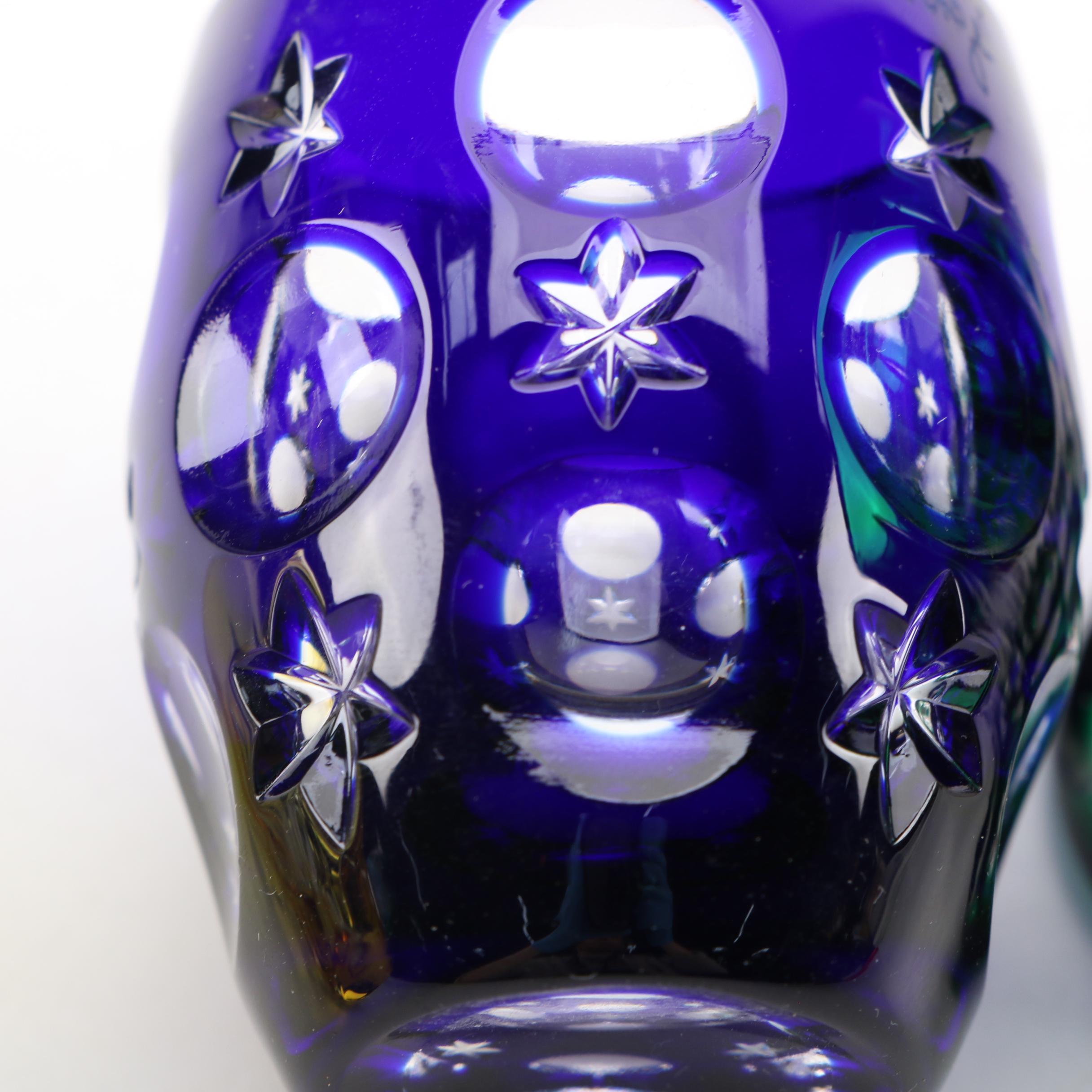 Fabergé "Na Zdorovye" Cut to Clear Glass Vodka Shot Glasses