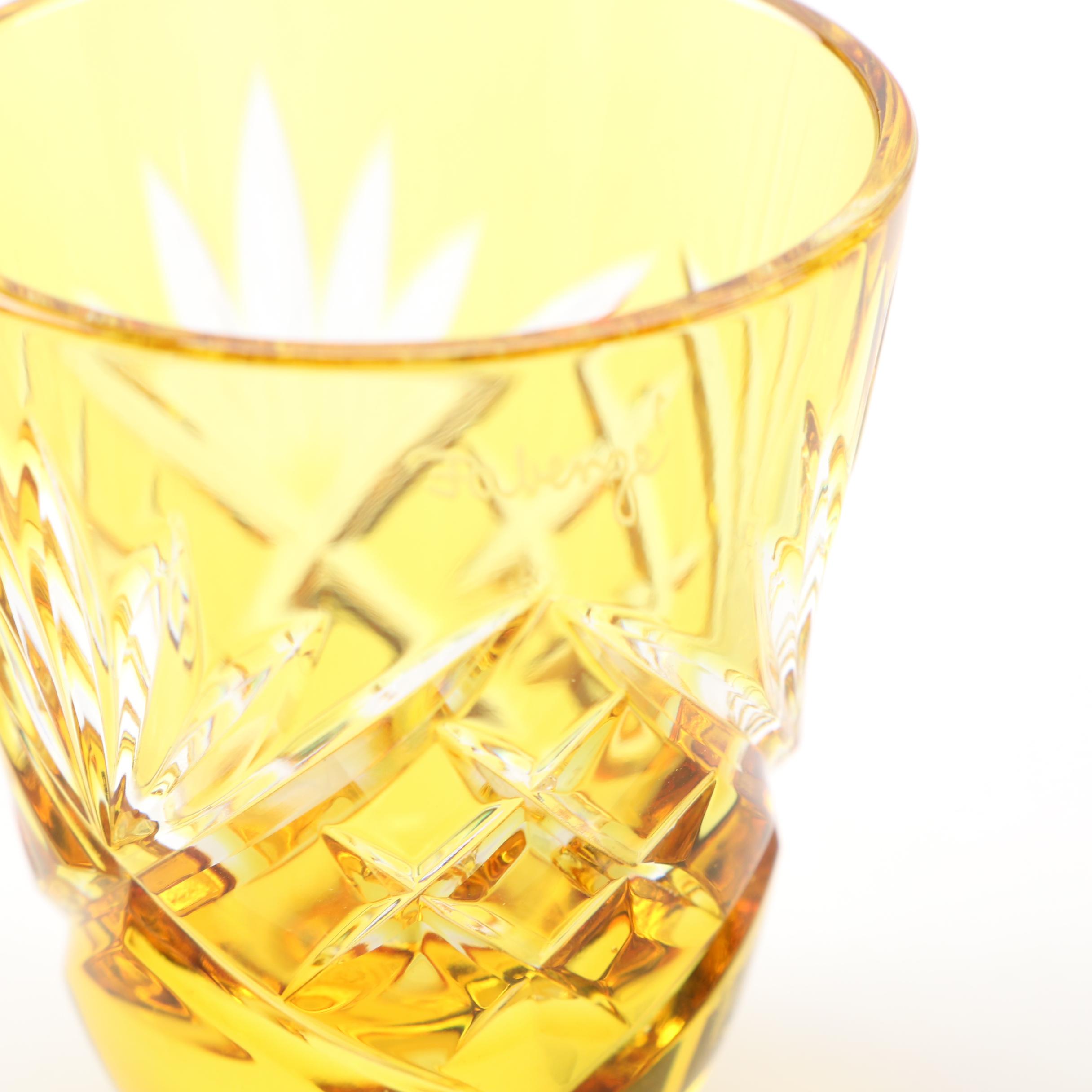 Fabergé "Na Zdorovye" Cut to Clear Glass Vodka Shot Glasses