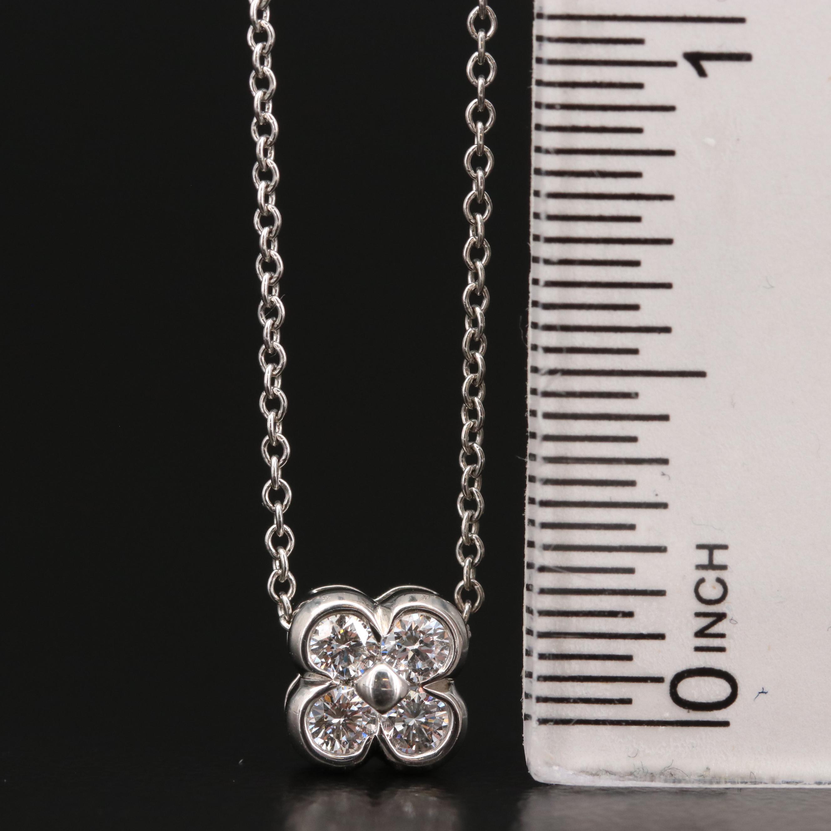 Tiffany & Co. Platinum Diamond Quatrefoil Necklace