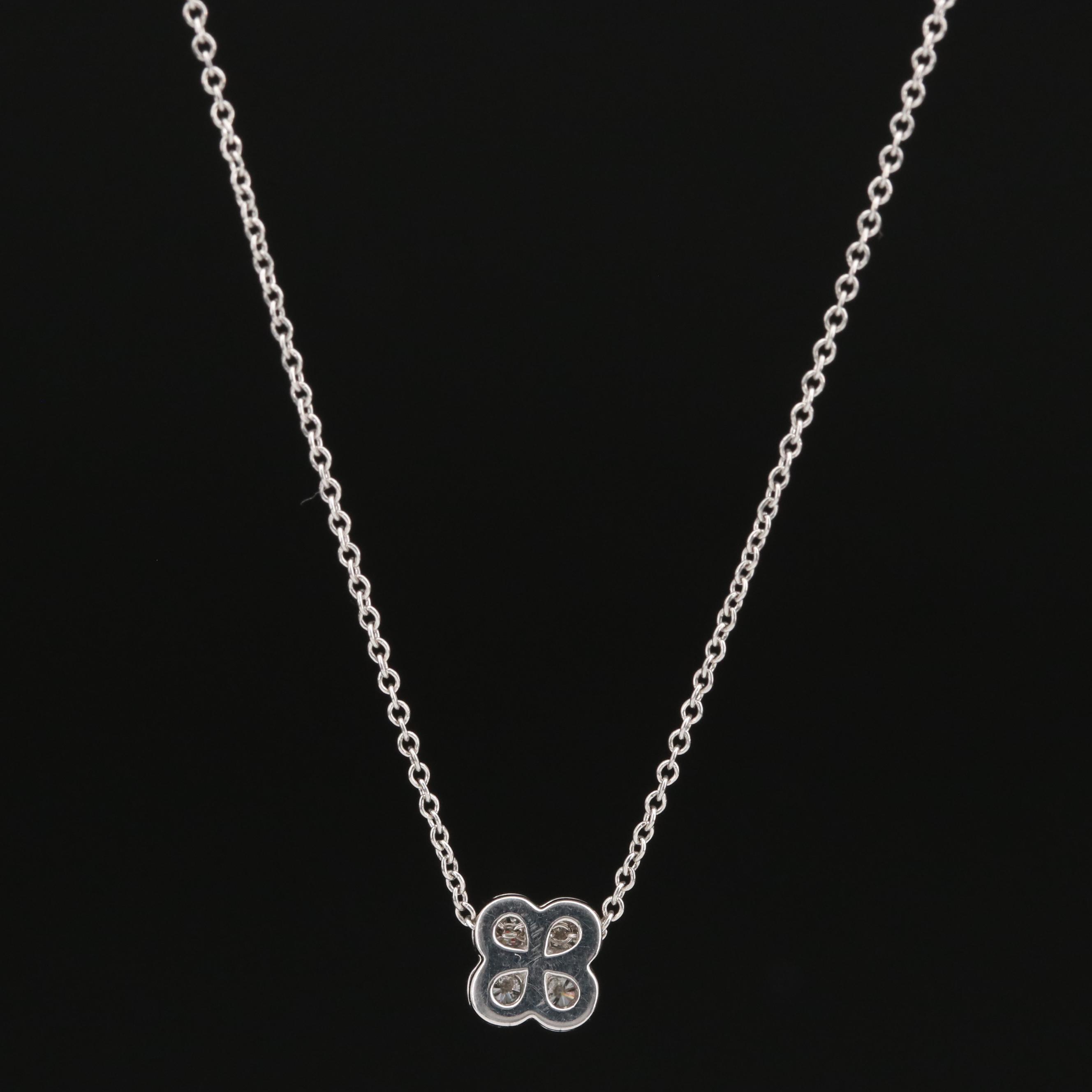Tiffany & Co. Platinum Diamond Quatrefoil Necklace
