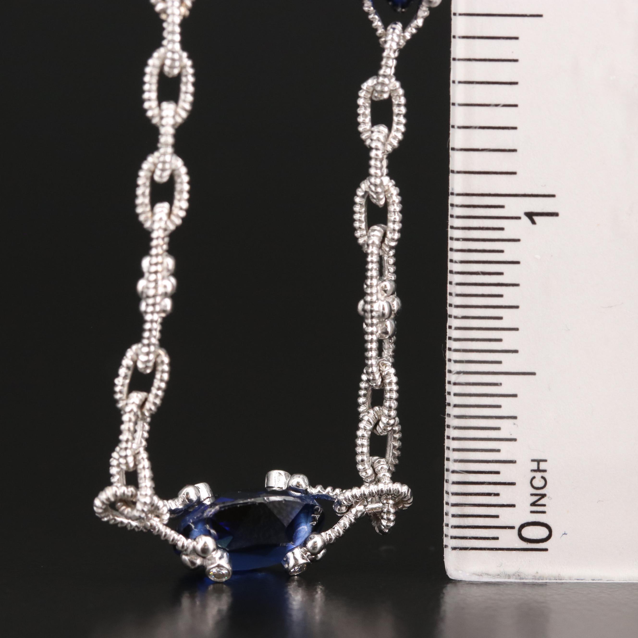 Judith Ripka 18K Sapphire and Diamond Station Necklace