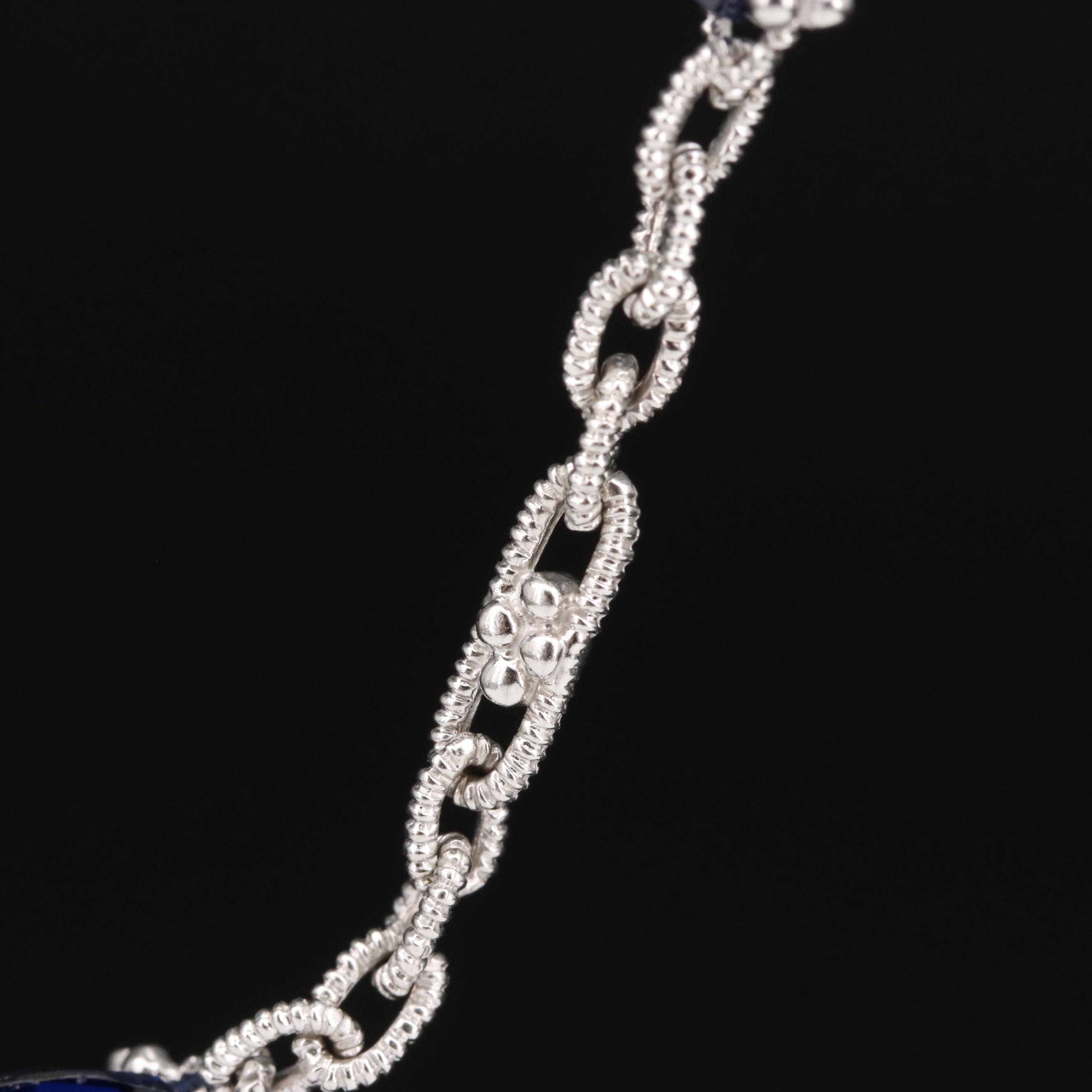 Judith Ripka 18K Sapphire and Diamond Station Necklace