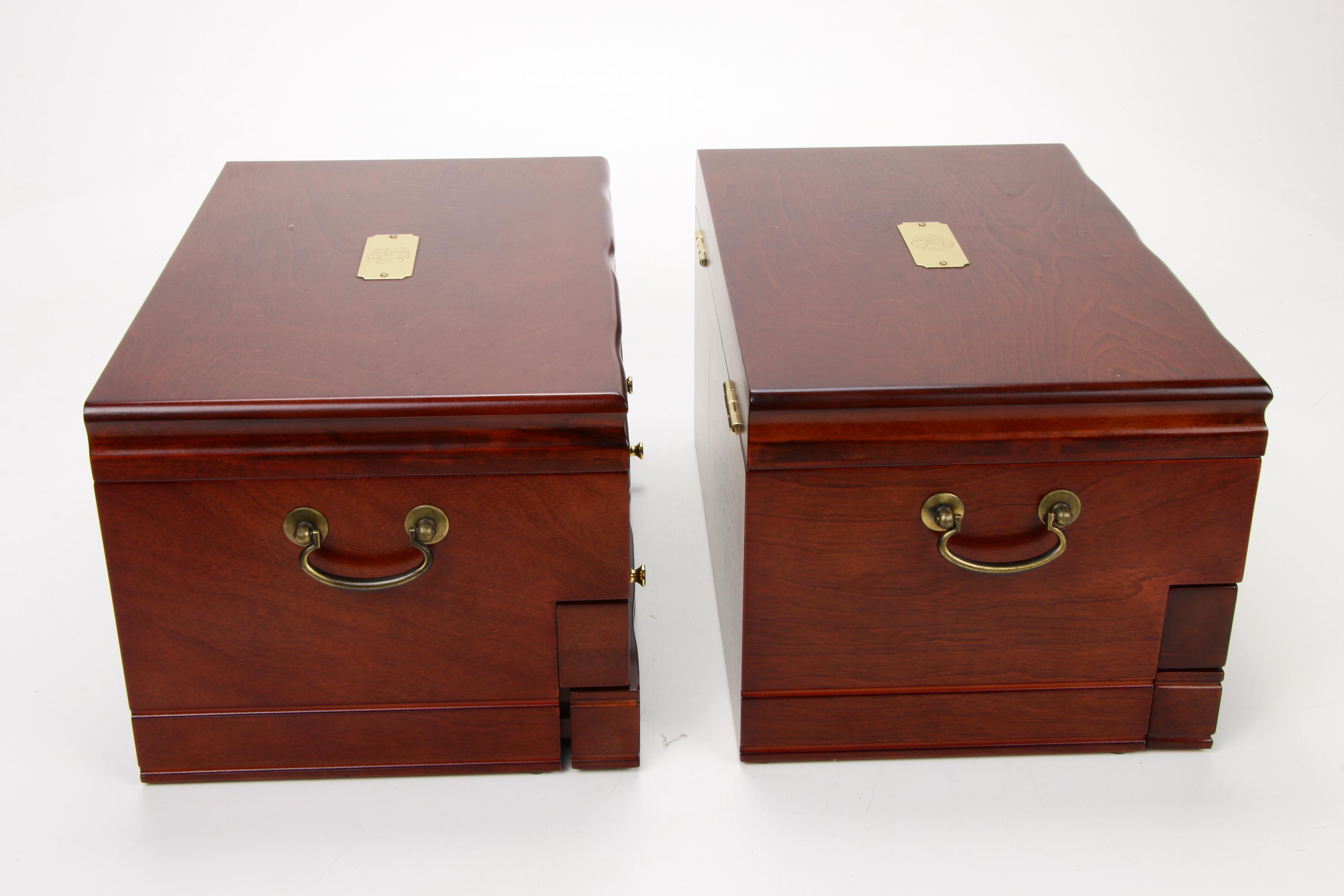 Pair of Reed & Barton "Victoria" Jewelry Chests