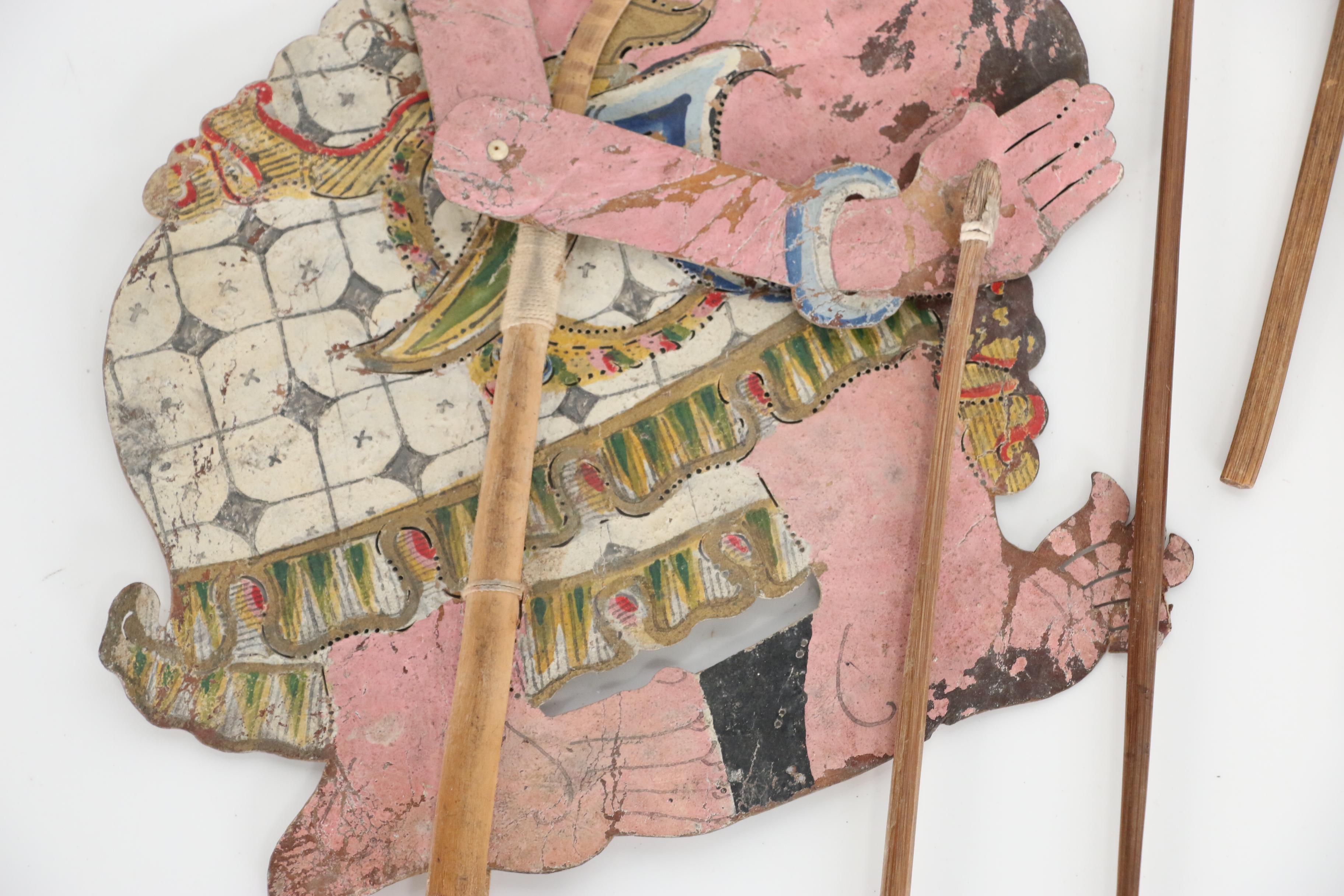 Indonesian Wayang Kulit Shadow Puppets Including Characters Togog and Tualen