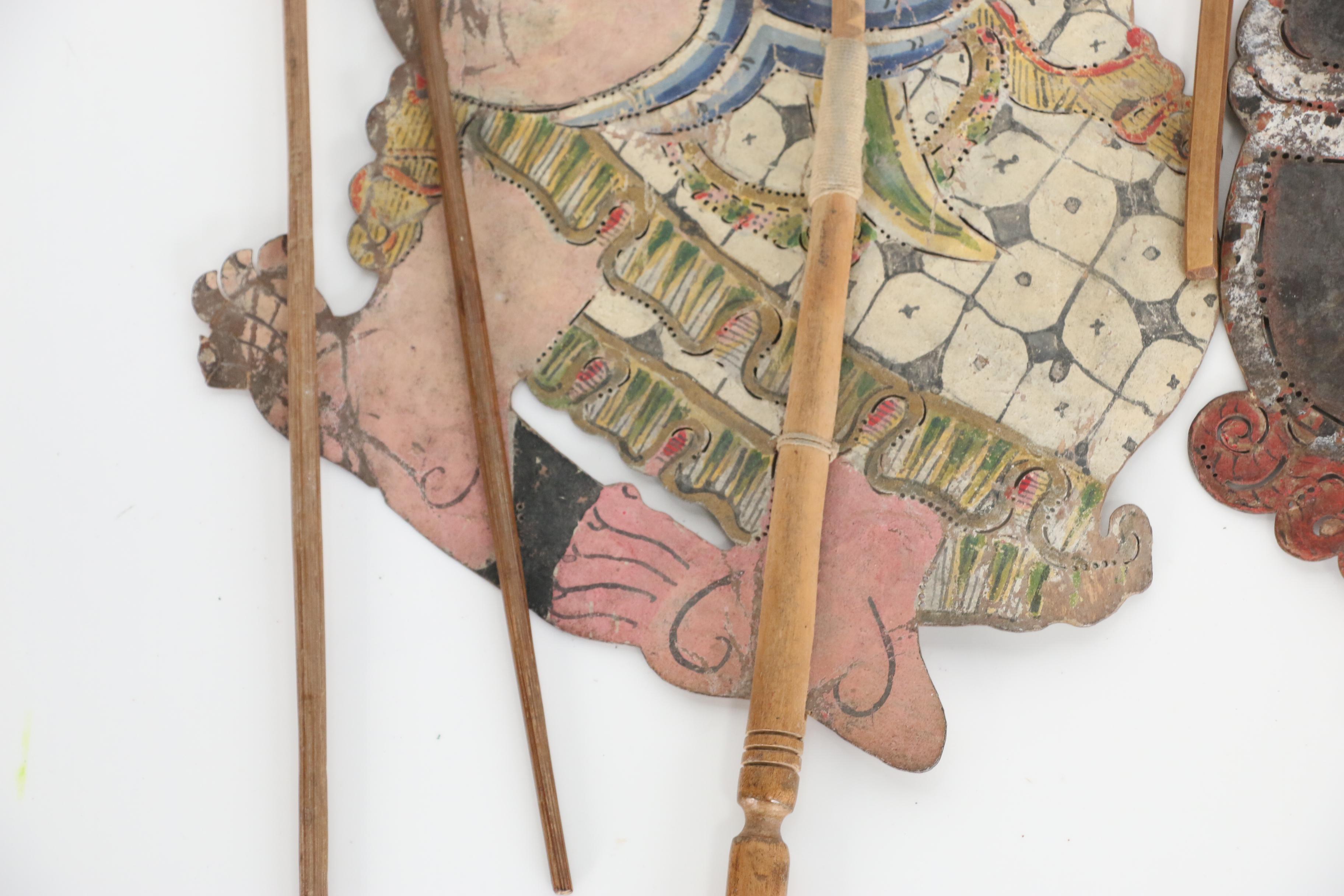 Indonesian Wayang Kulit Shadow Puppets Including Characters Togog and Tualen