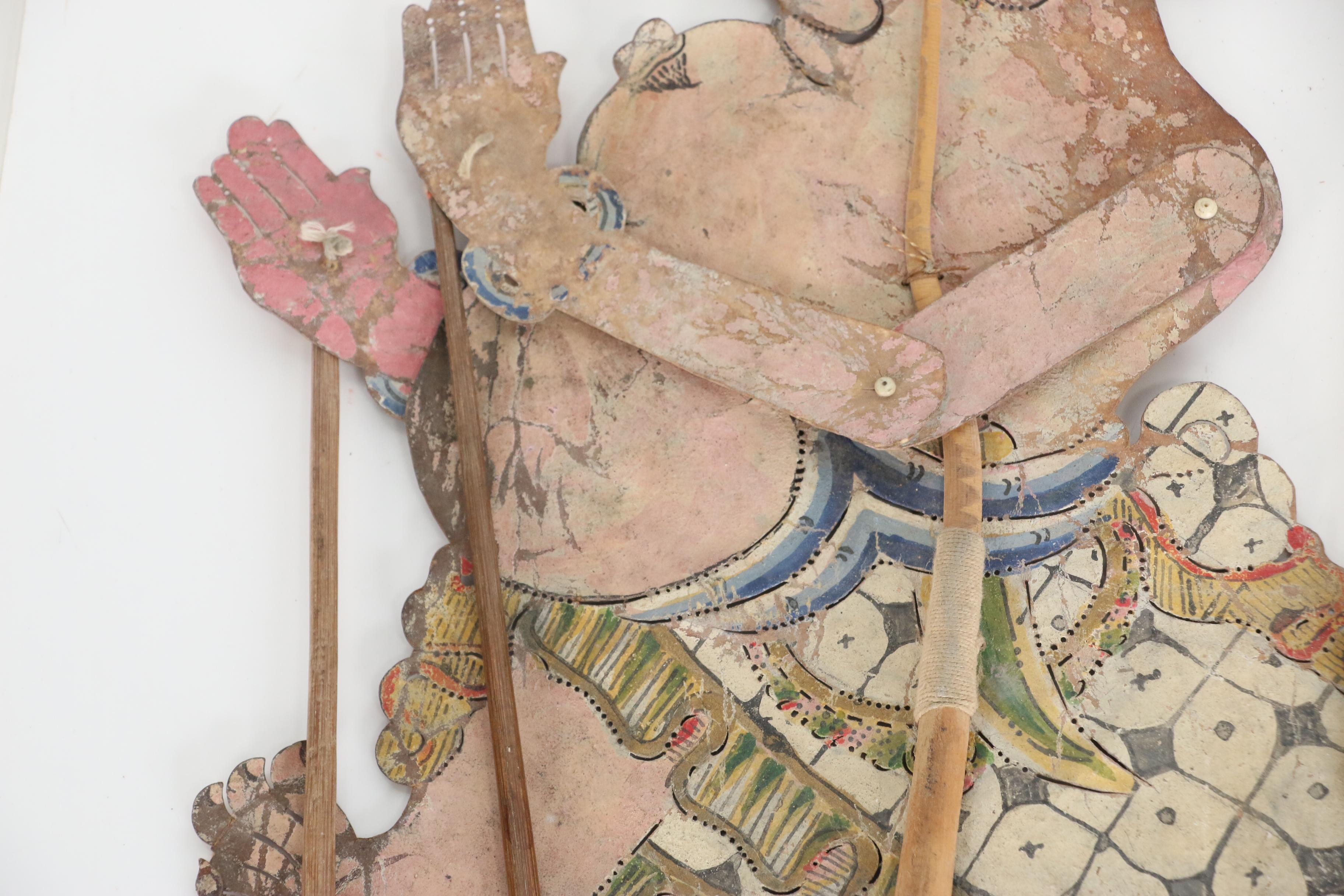 Indonesian Wayang Kulit Shadow Puppets Including Characters Togog and Tualen