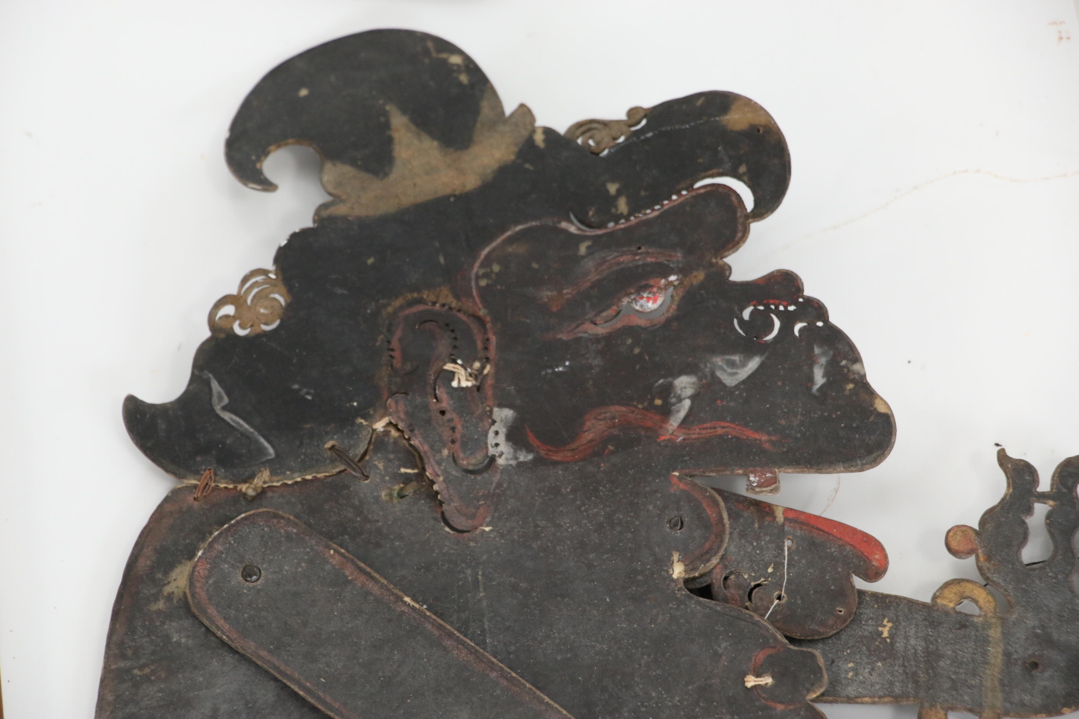 Indonesian Wayang Kulit Shadow Puppets Including Characters Togog and Tualen