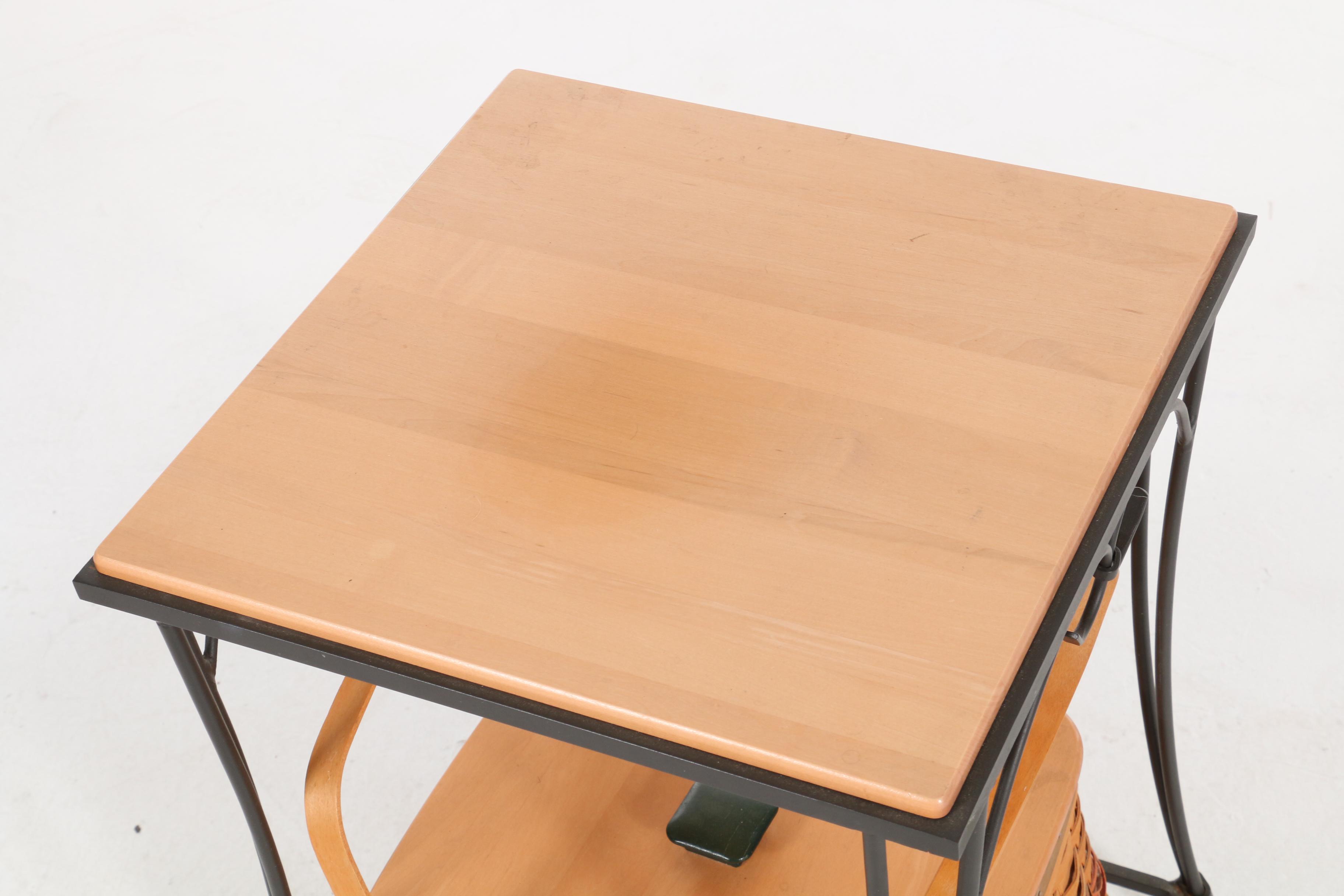 Longaberger Century Celebration Picnic  Basket and Wrought Iron Side Table, 2000