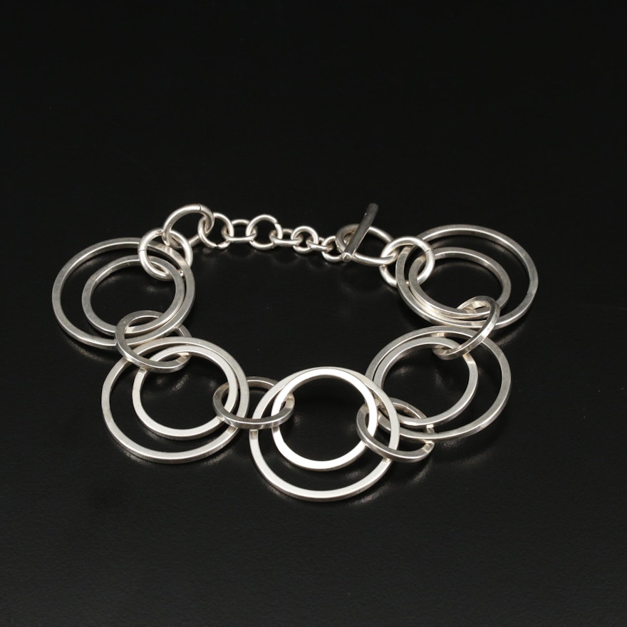 Sterling Silver Double Circular Link Bracelet