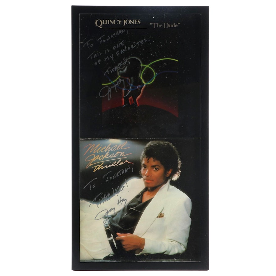 "Thriller" and "The Dude" Album Display, Signed by Musician Jerry Hey